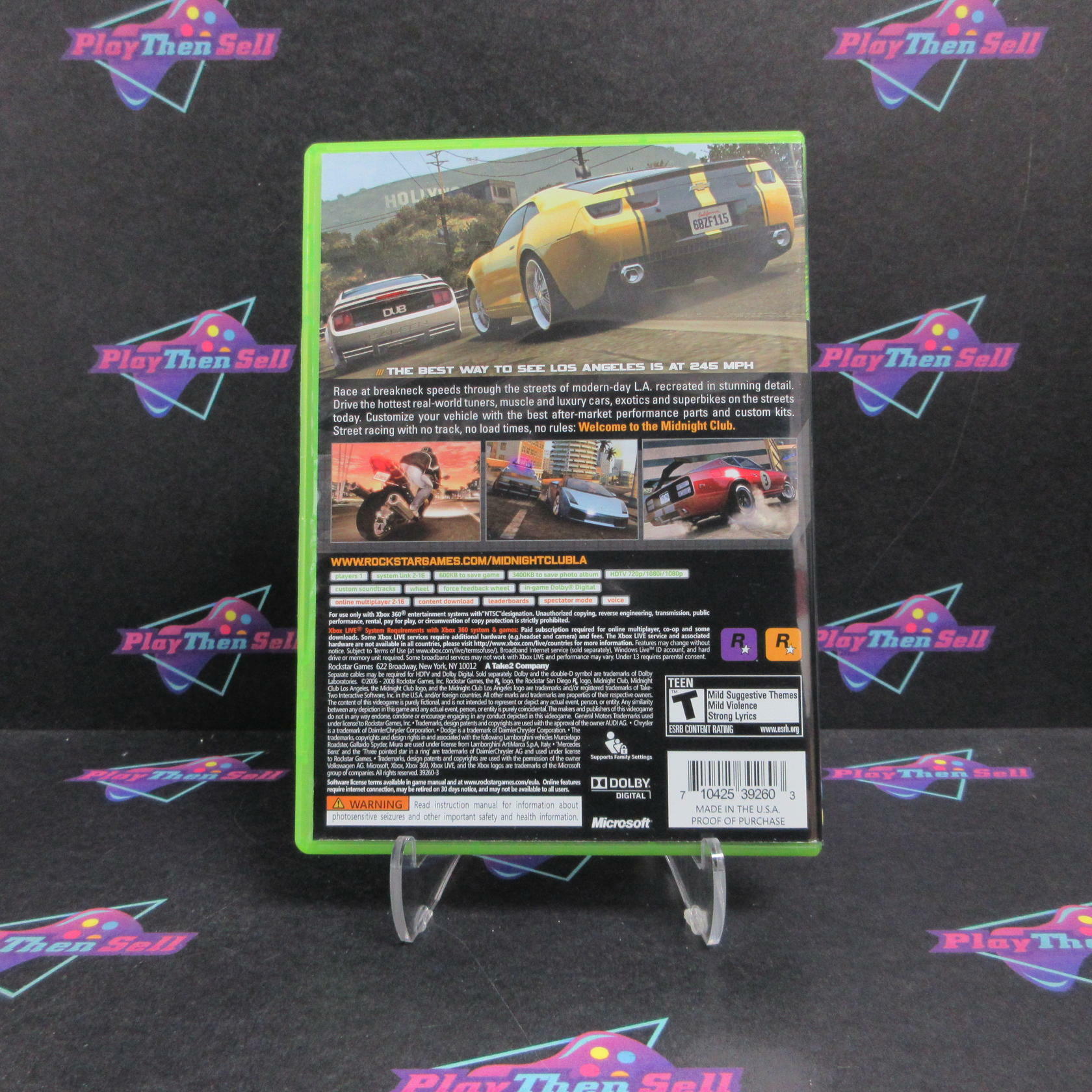 Midnight Club Los Angeles Xbox 360 + Map Complete - Excellent