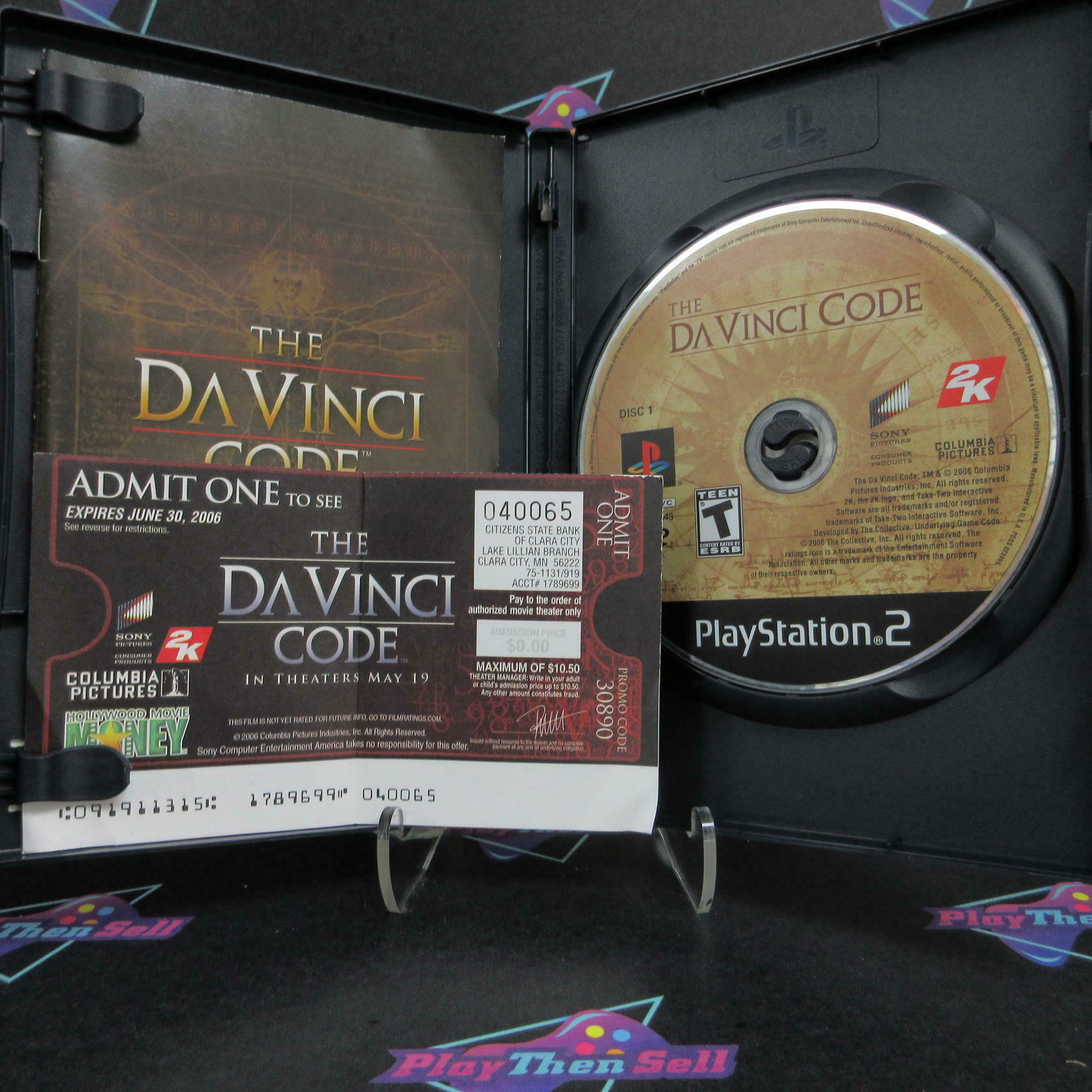 Davinci Code PS2 PlayStation 2 + Movie Ticket / Reg Card Complete - Excellent