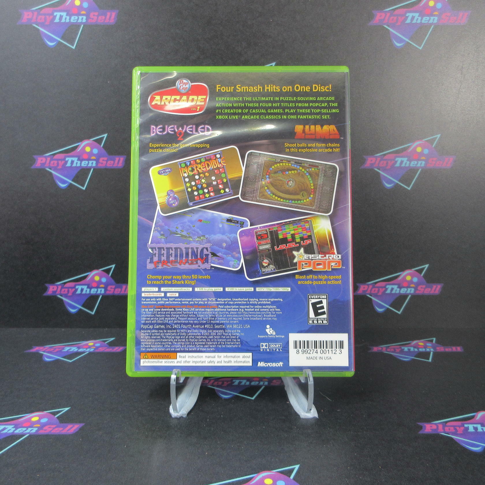 PopCap Arcade Vol. 1 Bejeweled 2, Astro Pop, Feeding Frenzy,Zuma CIB - Excellent