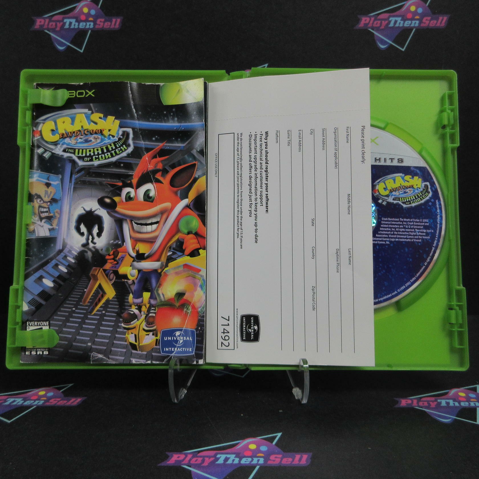 Crash Bandicoot Wrath of Cortex Xbox PH MD + Reg Card Complete CIB - Very Good