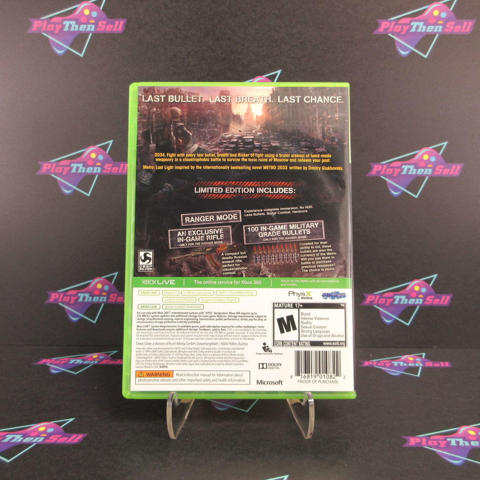 Metro Last Light Limited Edition Xbox 360 - Like New