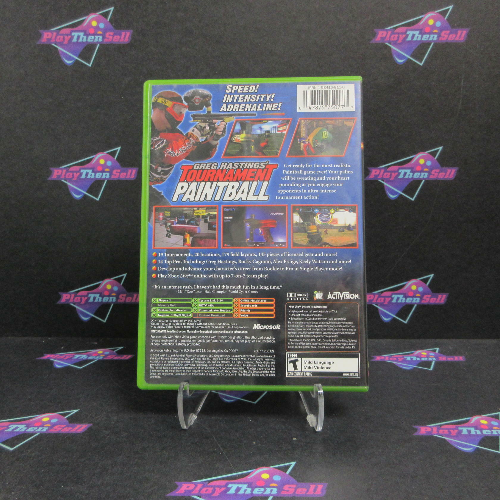 Greg Hastings' Tournament Paintball Xbox AD + Reg Card Complete CIB - Very Good