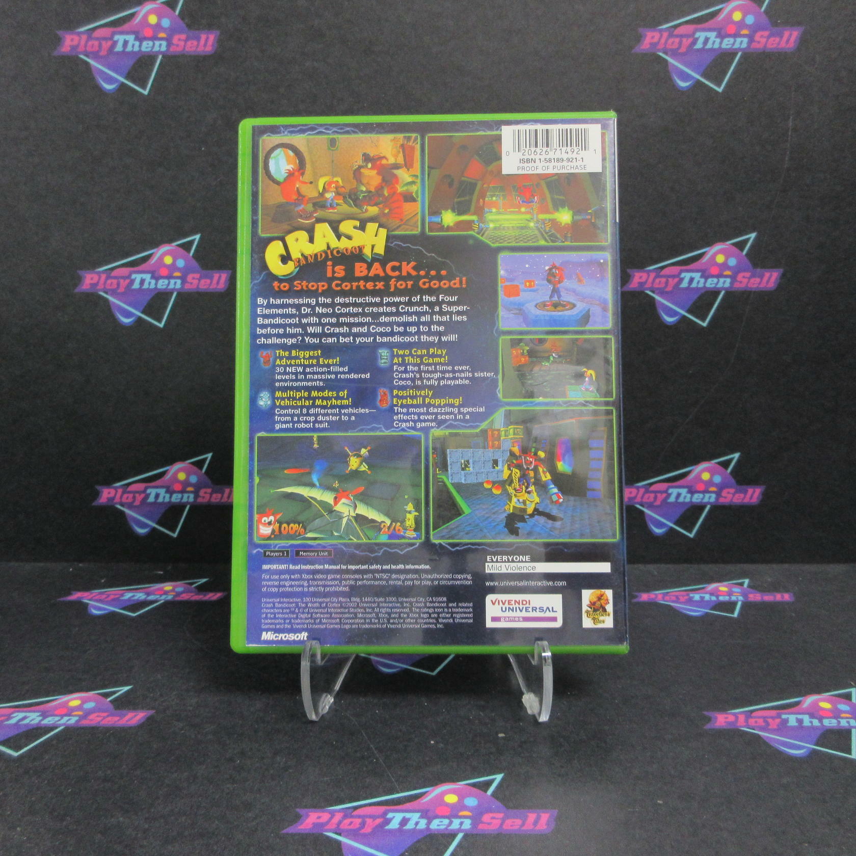 Crash Bandicoot Wrath of Cortex Xbox PH MD + Reg Card Complete CIB - Very Good