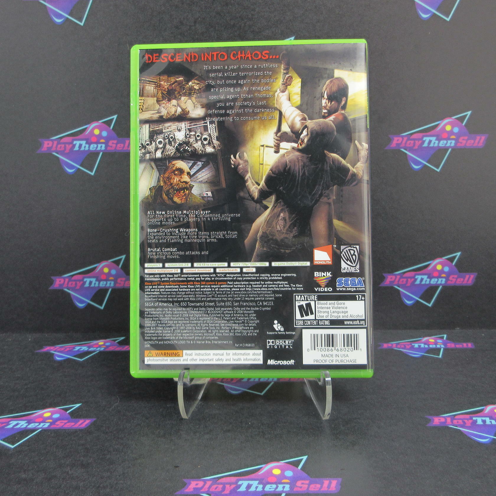 Condemned 2 Bloodshot Xbox 360 Complete - Excellent