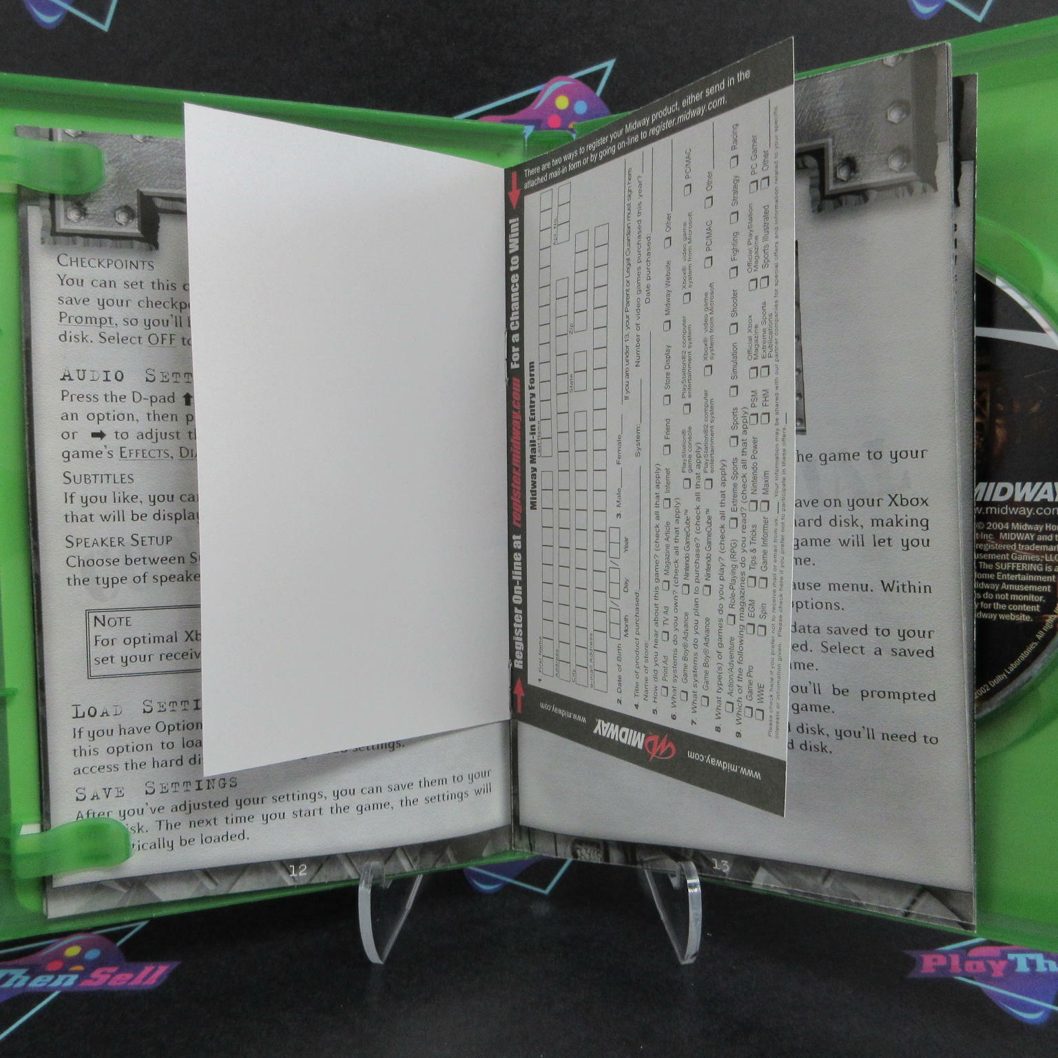 The Suffering Xbox + Reg Card Complete - Refurbished