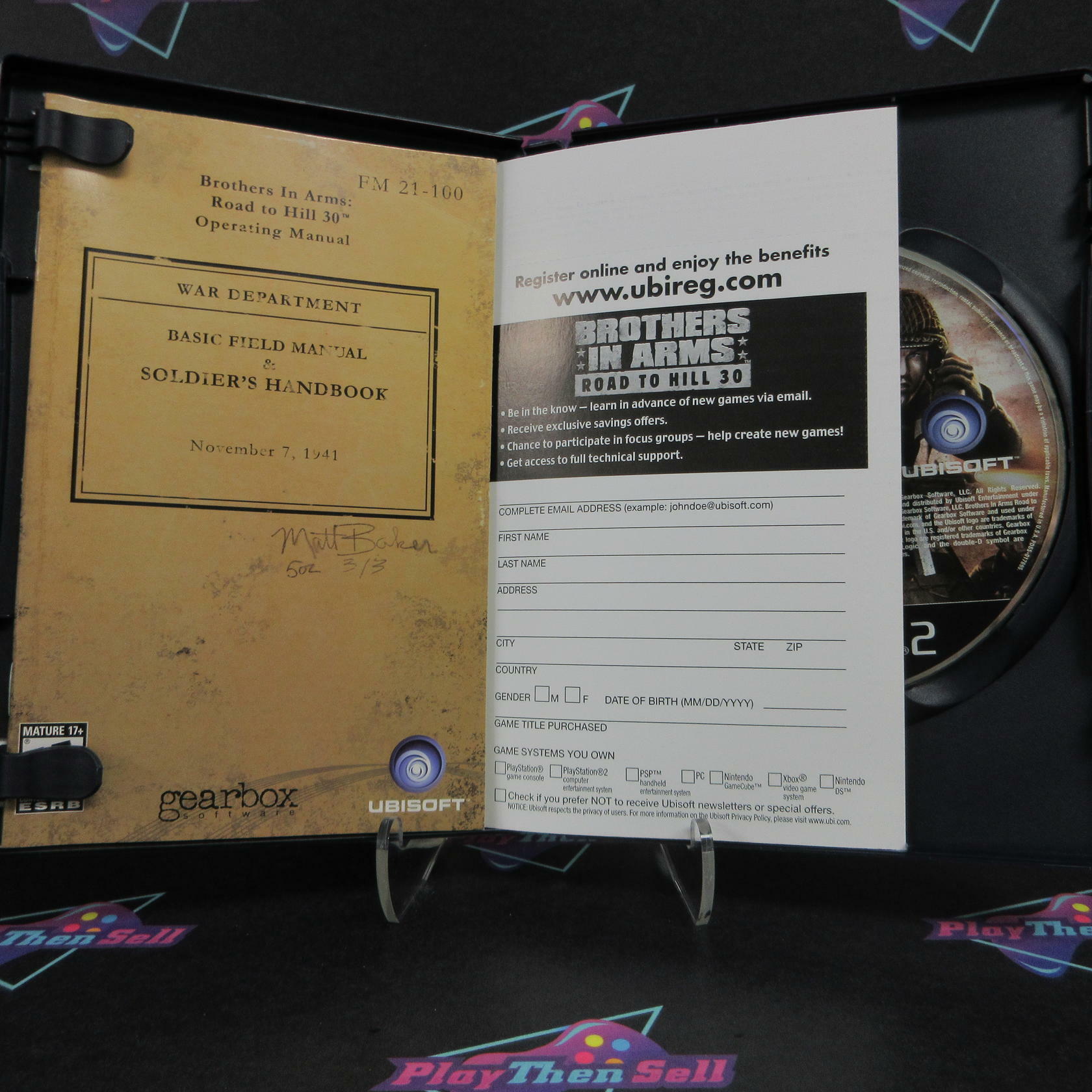 Brothers in Arms Road to Hill 30 PS2 PlayStation 2 + Reg Card CIB - Excellent