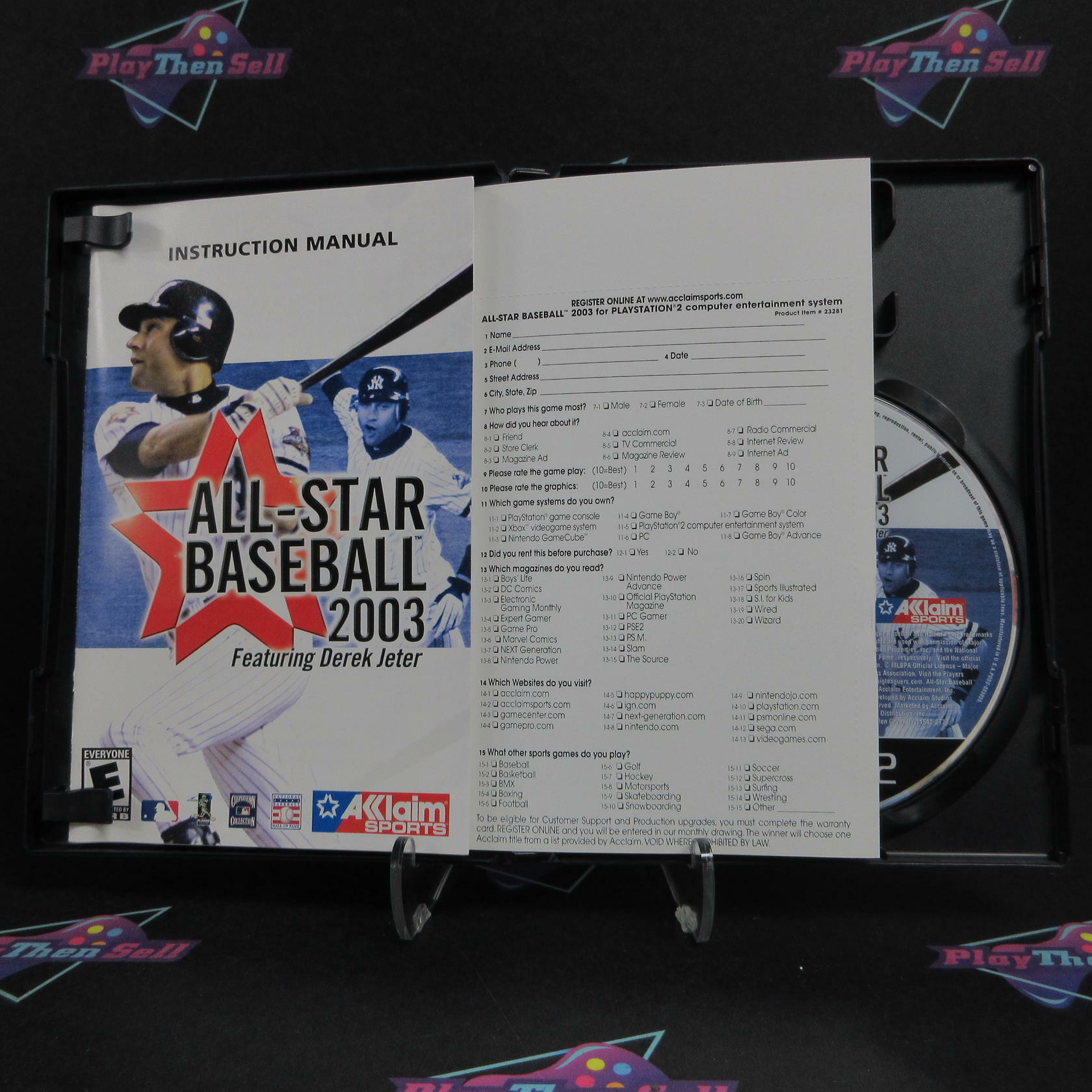 All Star Baseball 2003 PS2 PlayStation 2 + Reg Card Complete - Excellent