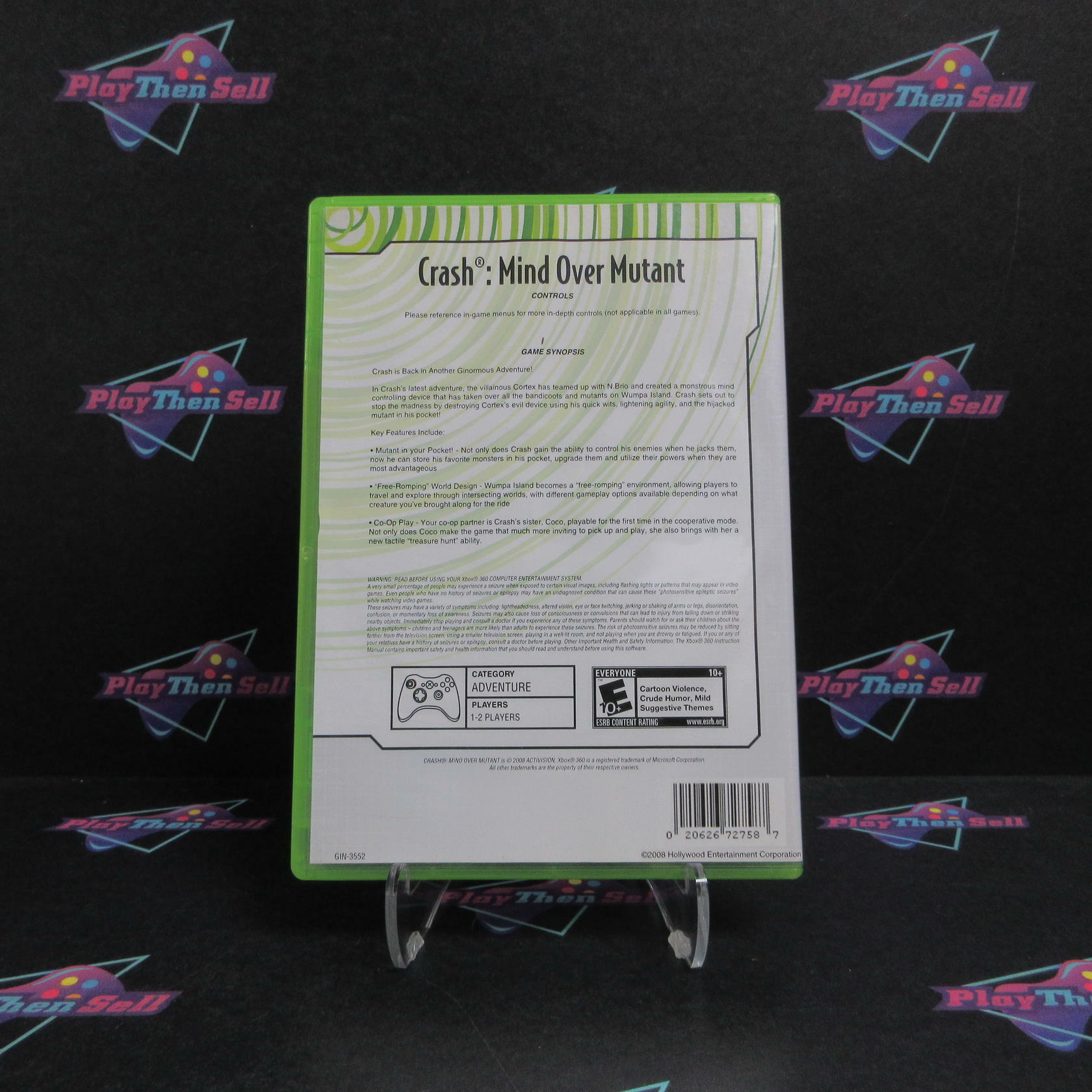 Crash Mind Over Mutant Xbox 360 - Rental AD Complete CIB - Very Good
