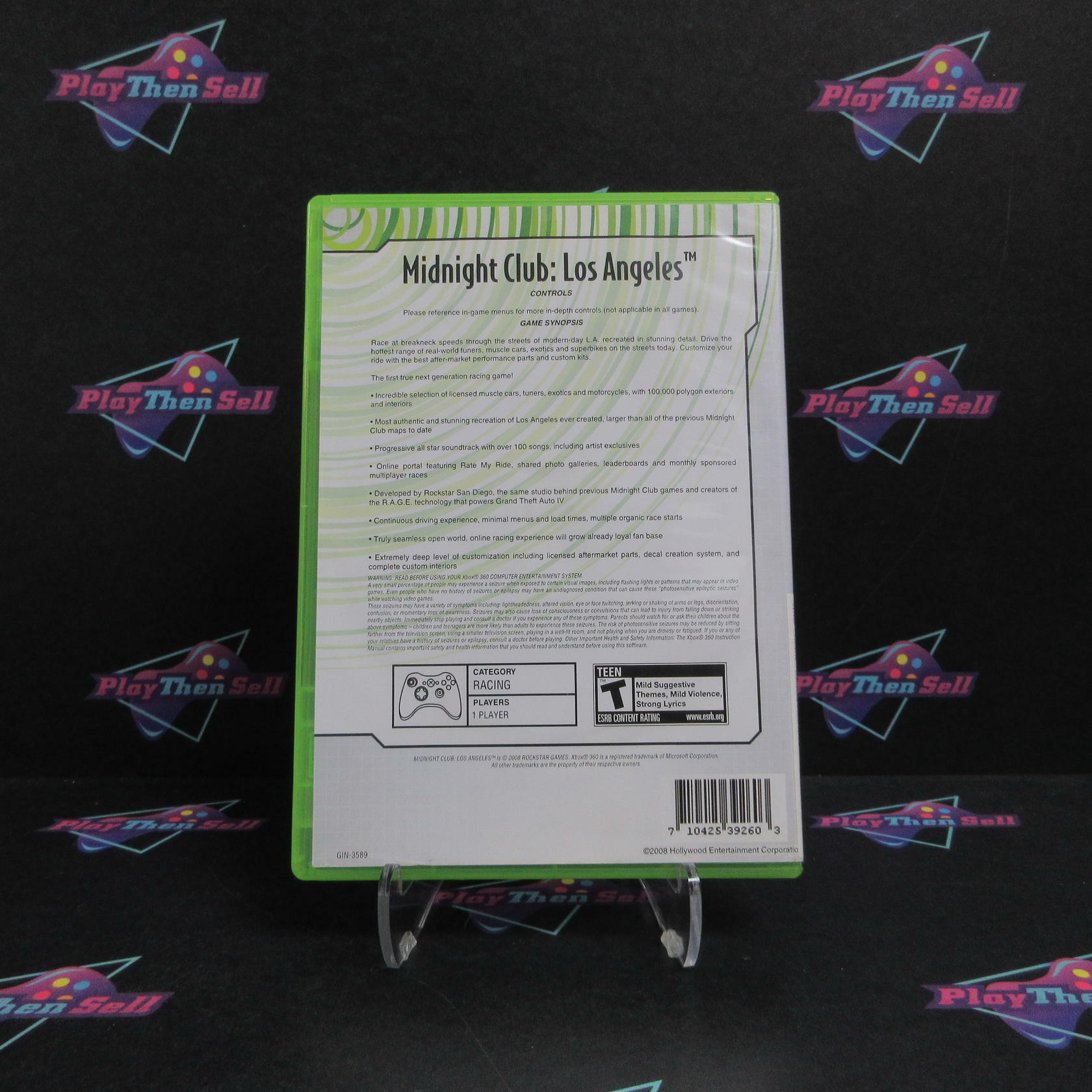 Midnight Club Los Angeles Xbox 360 - Rental AD/NM - Very Good