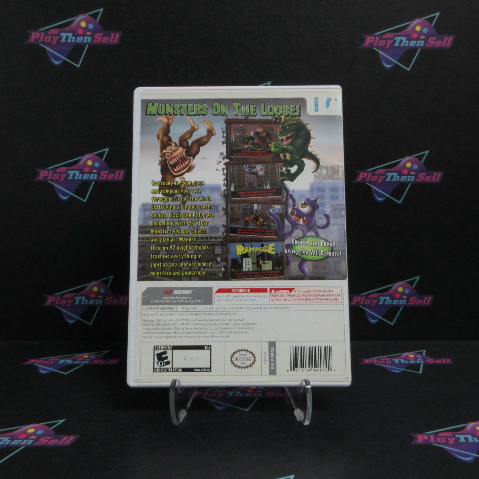 Rampage Total Destruction - Nintendo Wii AD Complete CIB - Very Good