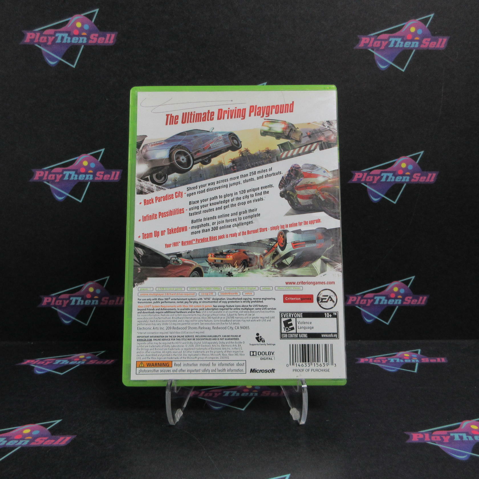 Burnout Paradise Xbox 360 Platinum Hits - AD Complete CIB - Very Good