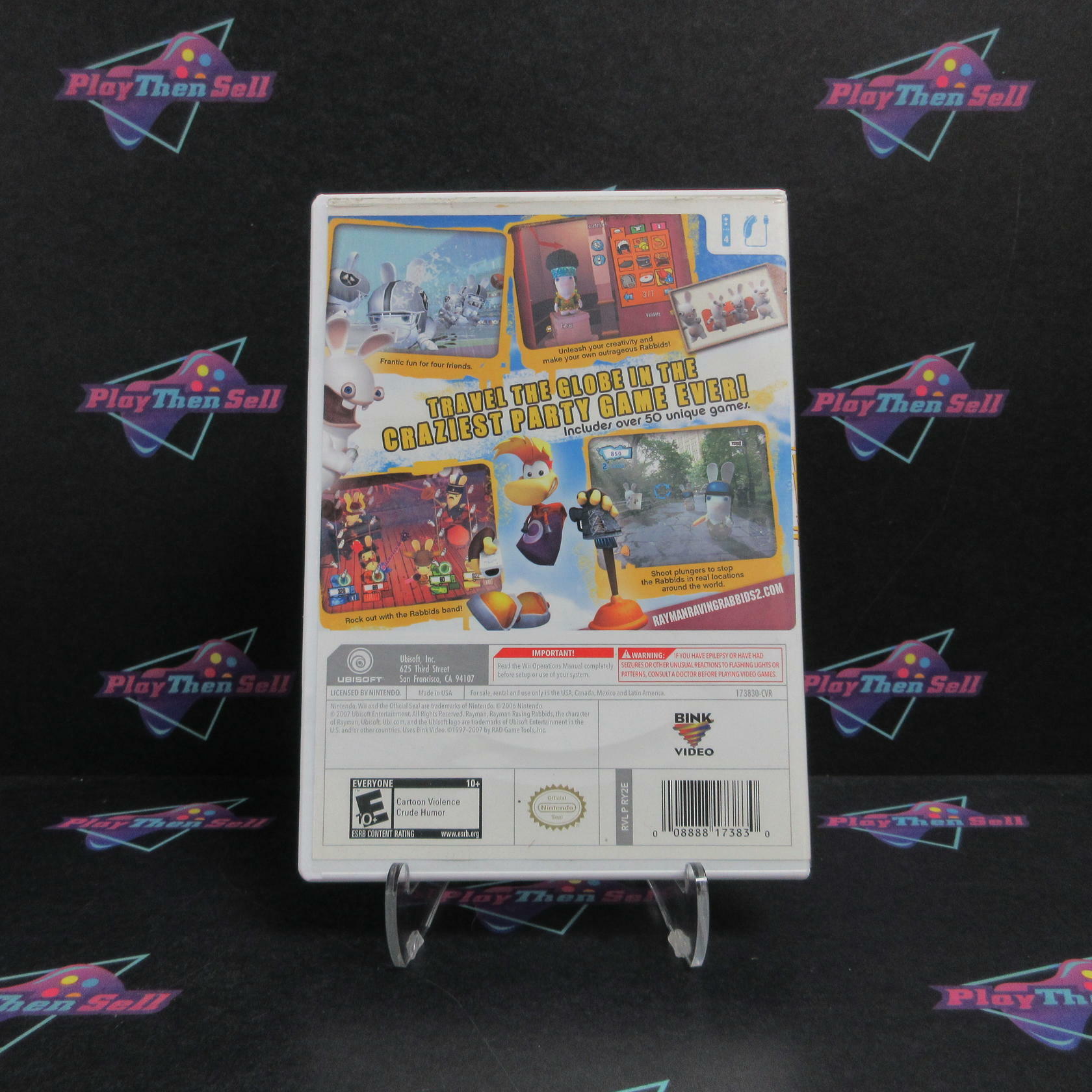 Rayman Raving Rabbids 2 Nintendo Wii AD Complete CIB - Very Good