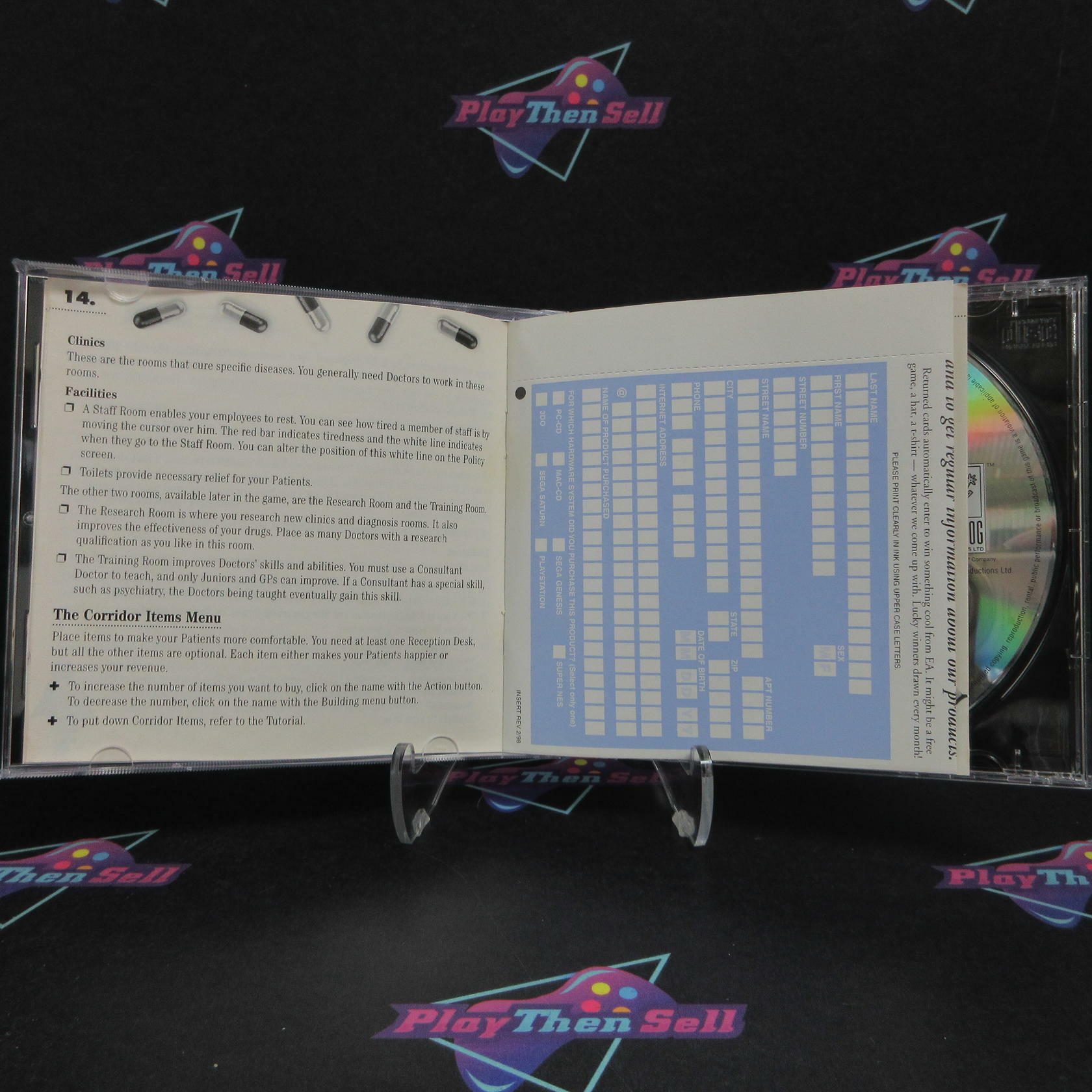 Theme Hospital PS1 PlayStation 1 + Reg Card Complete - Excellent