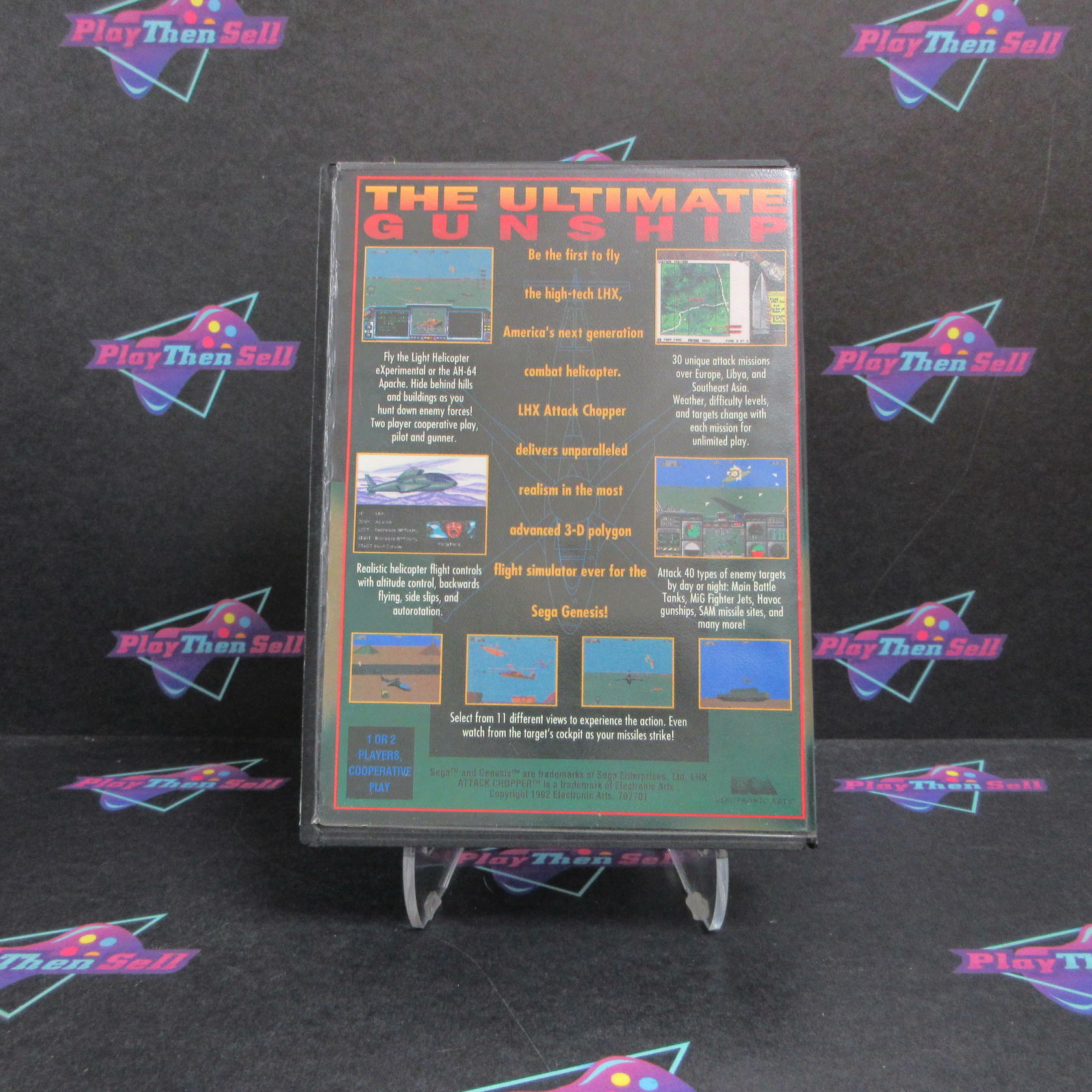 LHX Attack Chopper Sega Genesis + Reg Card Complete - Excellent