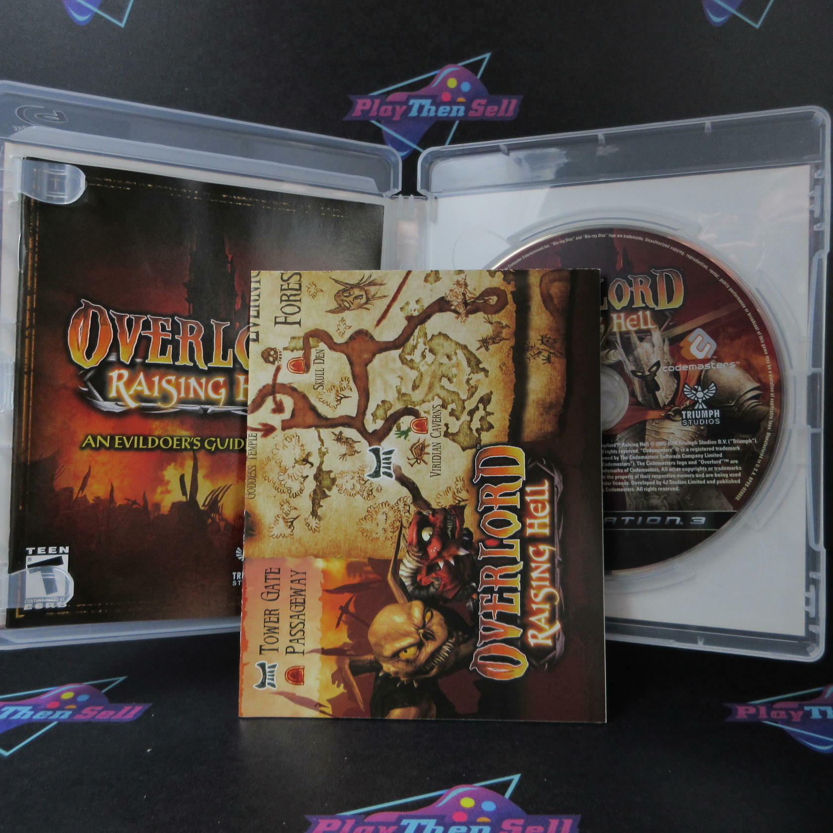 Overlord Raising Hell PS3 PlayStation 3 + Map Complete - Excellent
