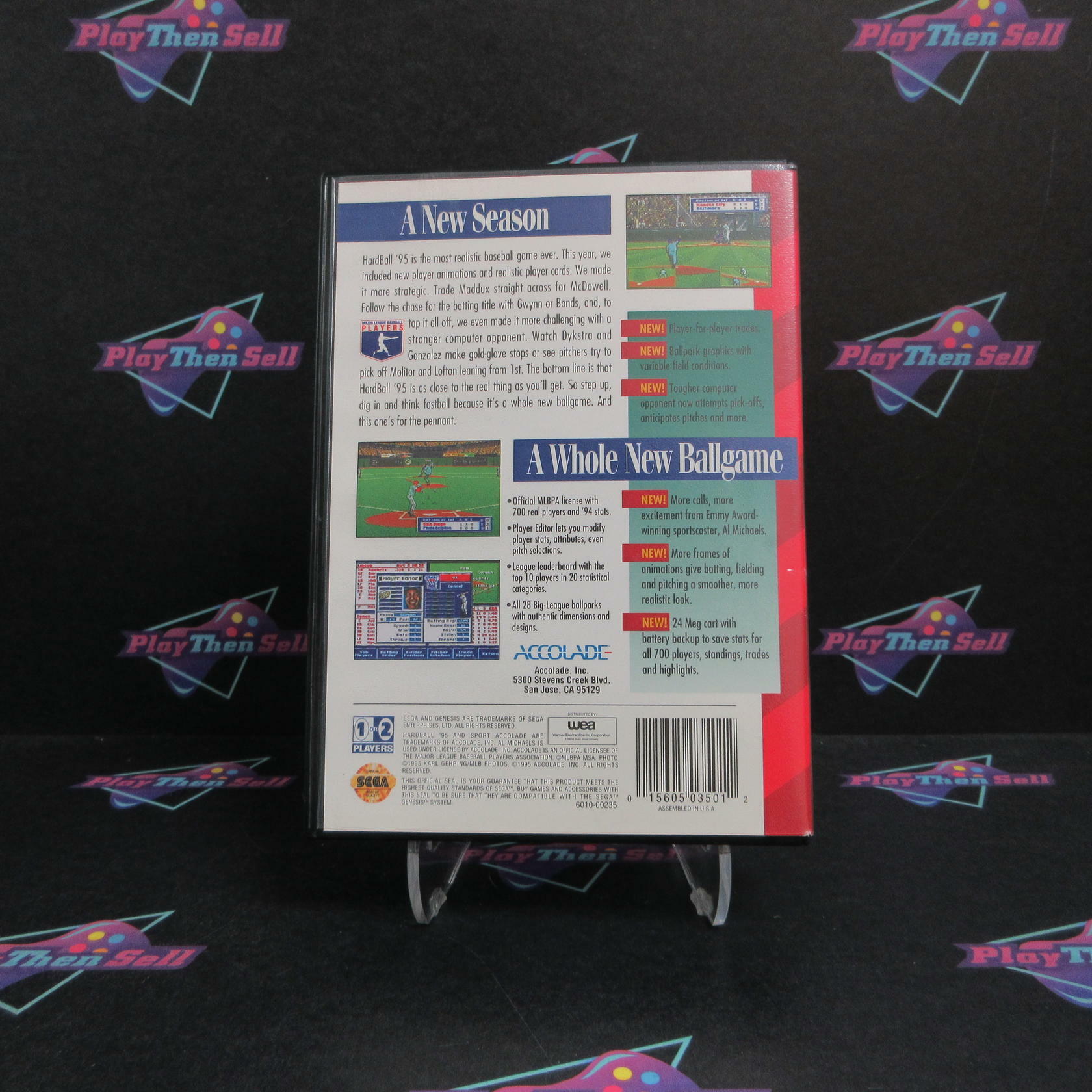 Hardball '95 Sega Genesis + Reg Card Complete - Excellent