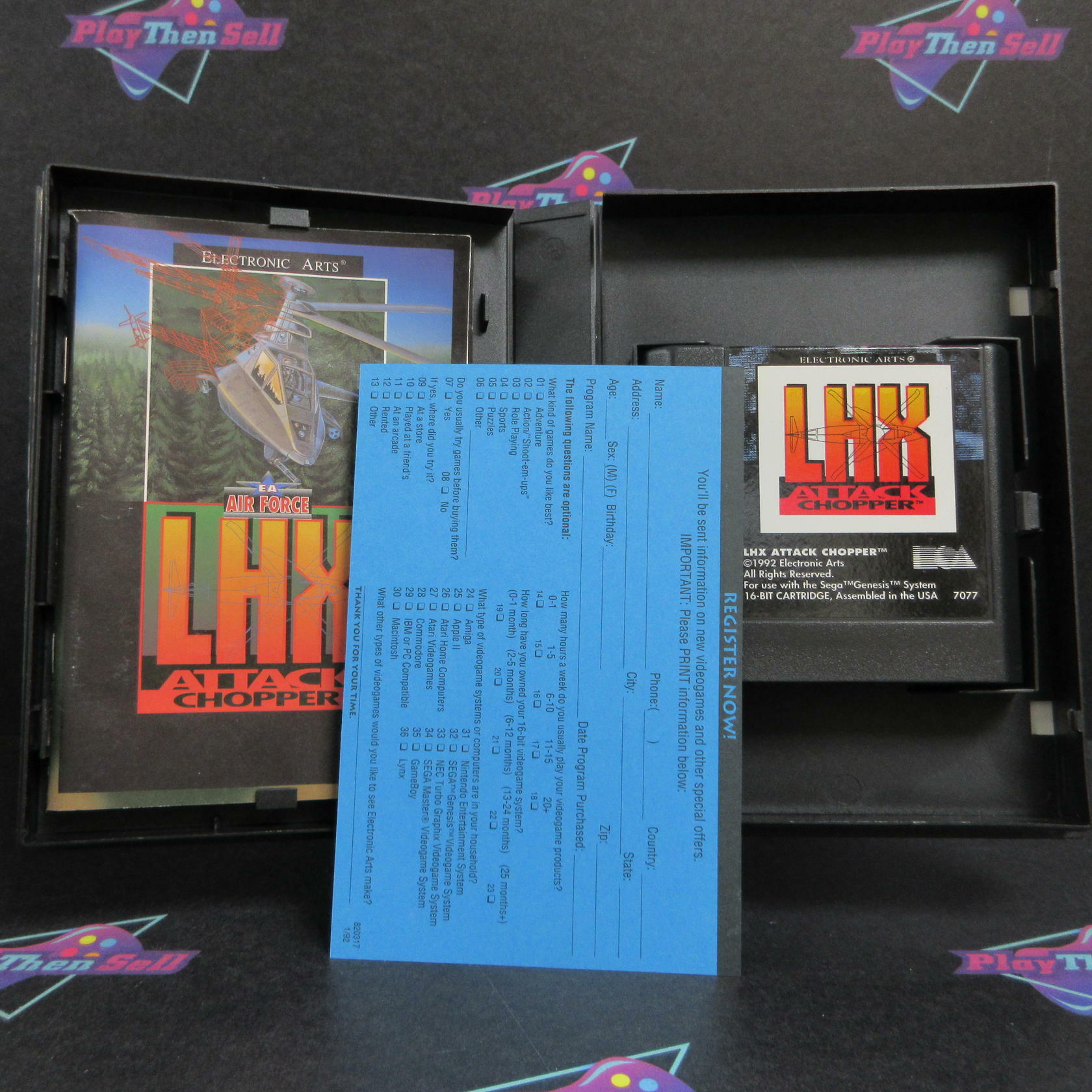 LHX Attack Chopper Sega Genesis + Reg Card Complete - Excellent