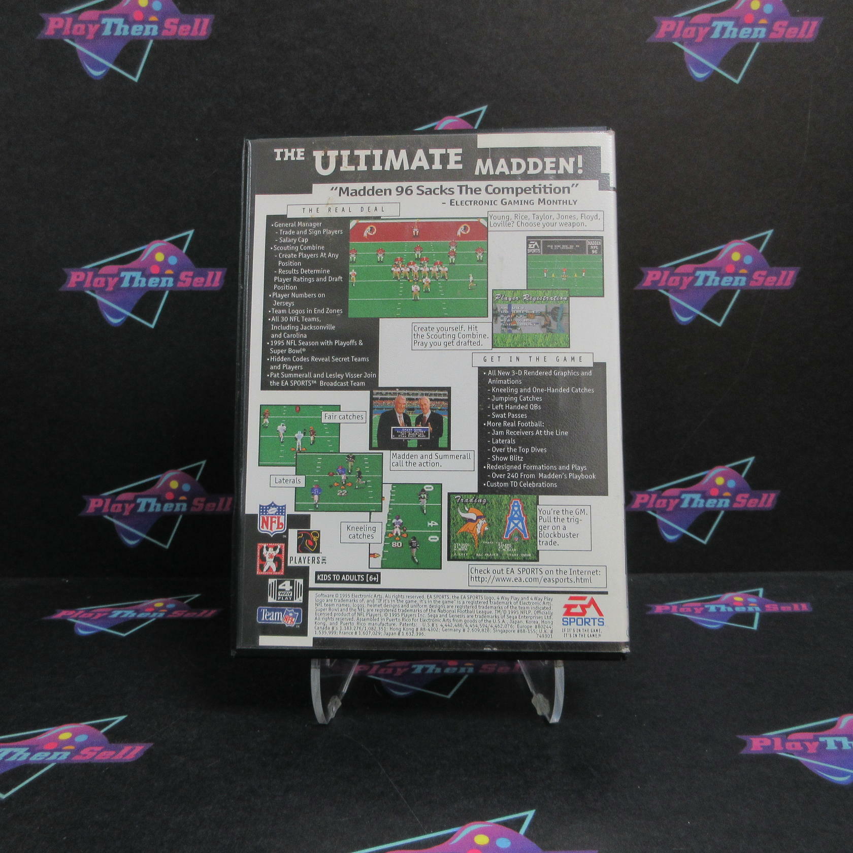 Madden 96 Football Sega Genesis + Reg Card / Poster Complete - Excellent