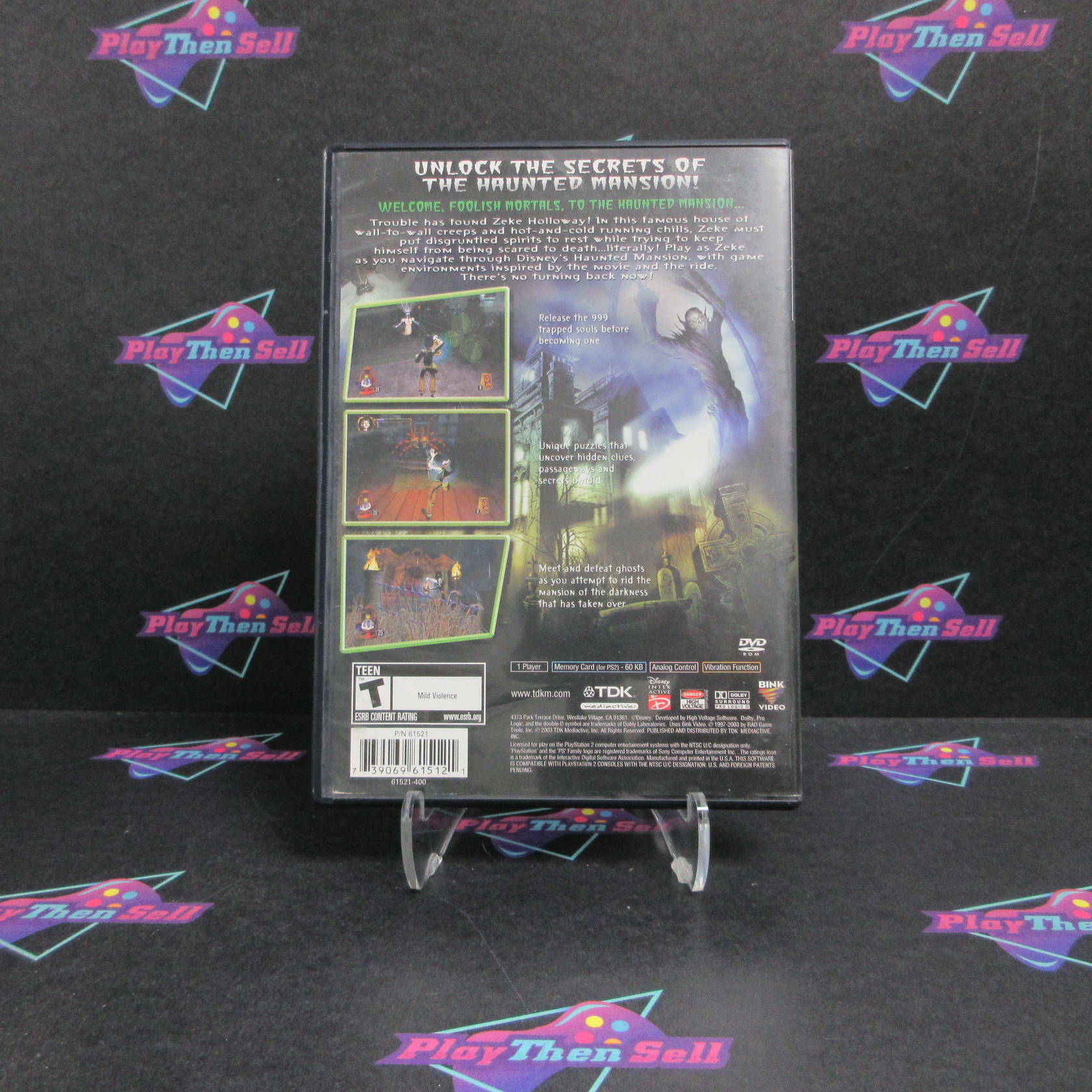 The Haunted Mansion PS2 PlayStation 2 AD + Movie Ticket Complete CIB - Very Good