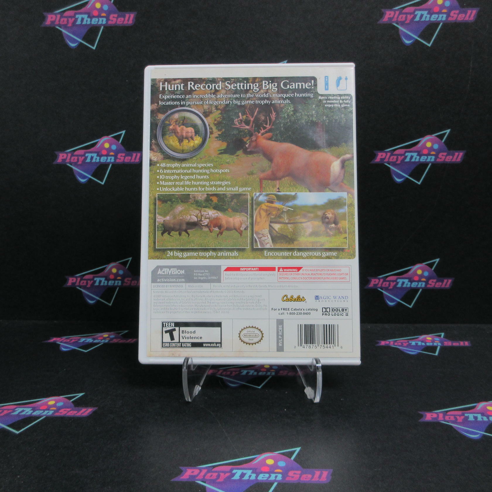 Cabela's Big Game Hunter Nintendo Wii AD Complete CIB - Very Good