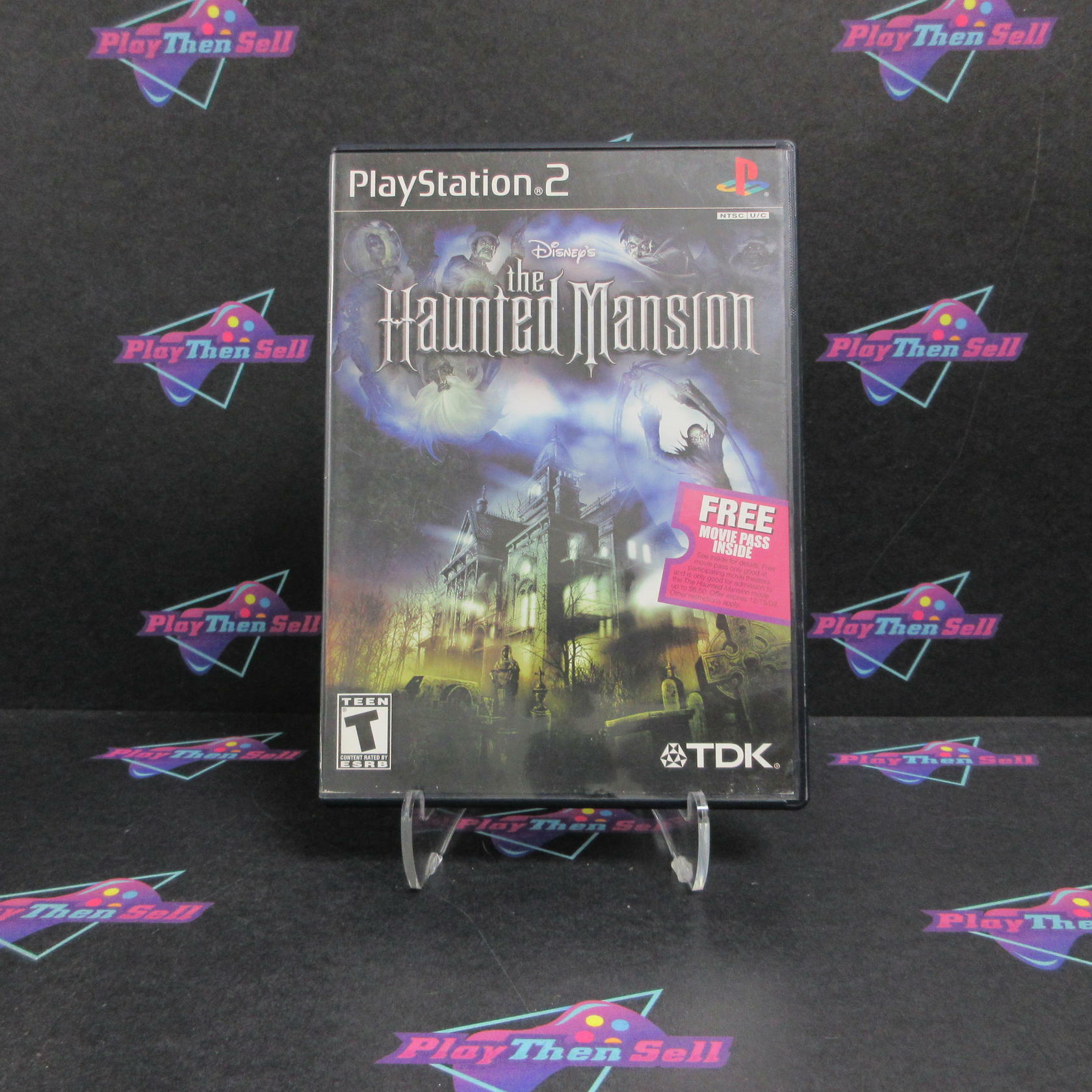 The Haunted Mansion PS2 PlayStation 2 AD + Movie Ticket Complete CIB - Very Good