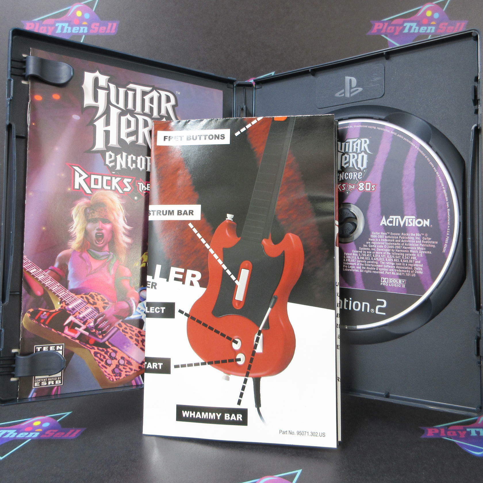 Guitar Hero Encore Rocks the 80s PS2 PlayStation 2 + Poster Complete - Excellent