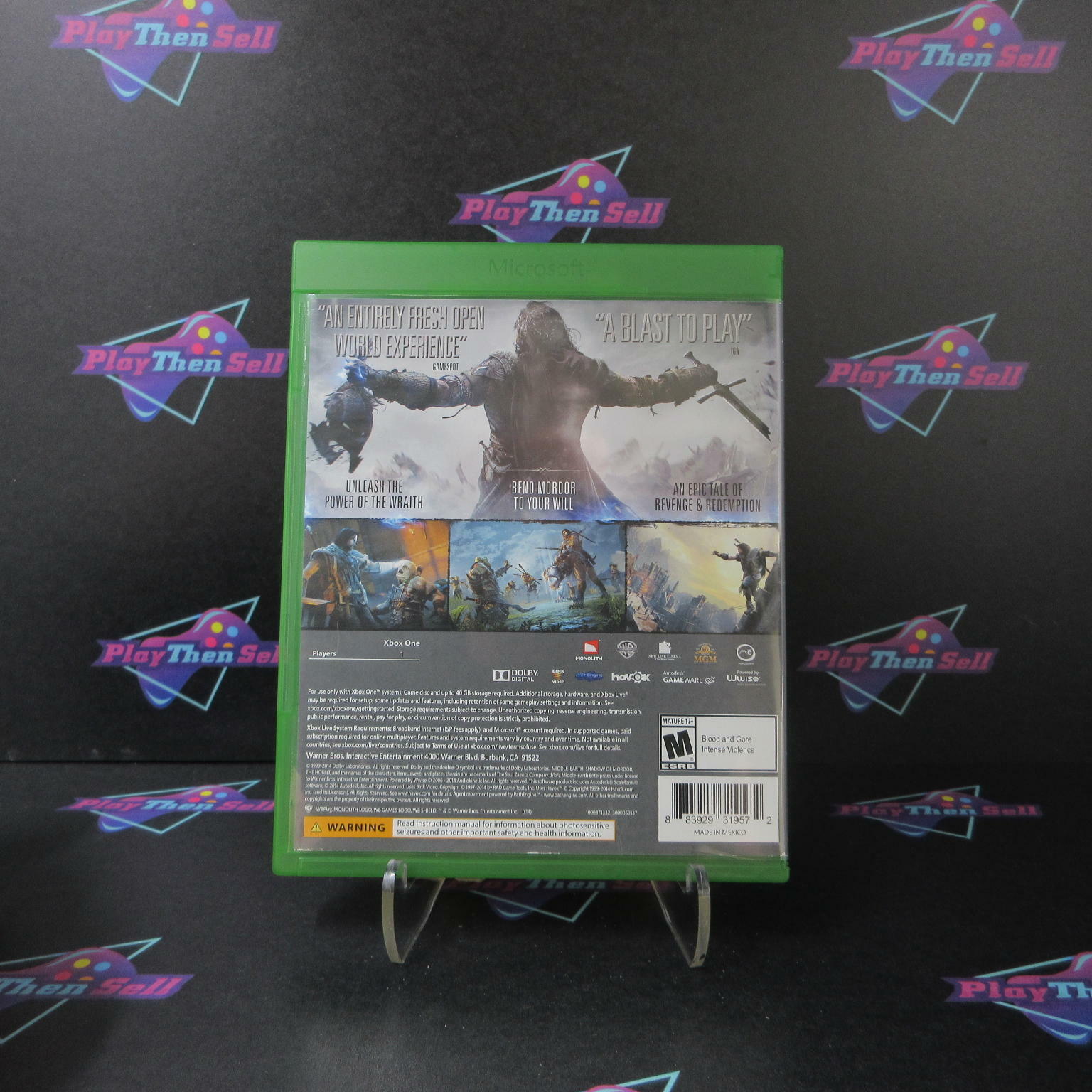 Middle Earth Shadow of Mordor Xbox One AD Complete CIB - Very Good