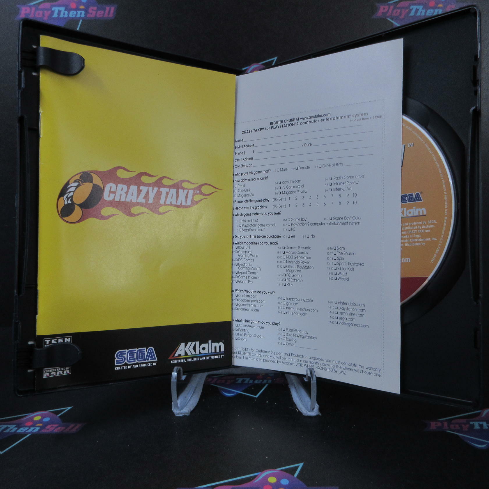 Crazy Taxi PS2 PlayStation 2 GH AD + Reg Card Complete - Very Good