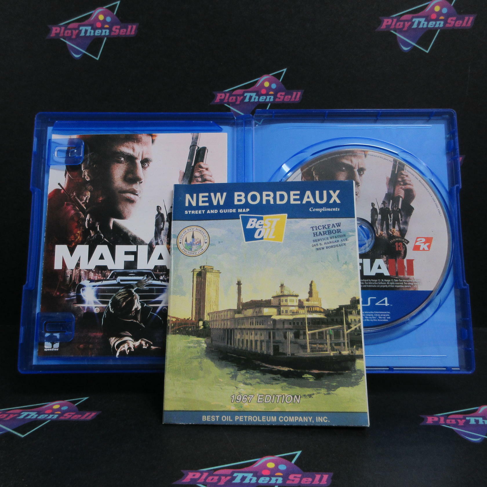 Mafia III PS4 PlayStation 4 AD + Map Complete CIB - Very Good