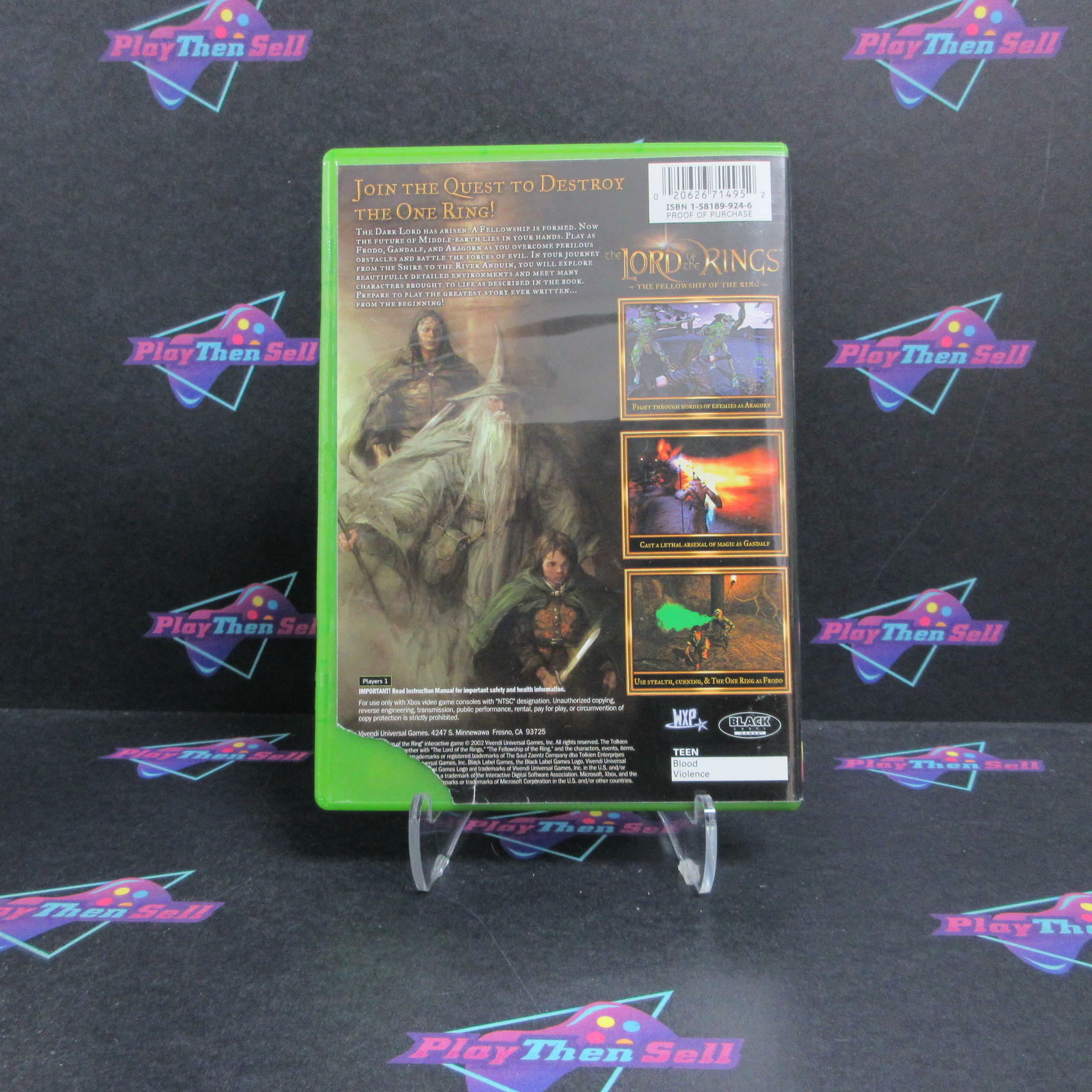 Lord of the Rings The Fellowship of the Ring Xbox AD + Reg Card Complete CIB - Very Good