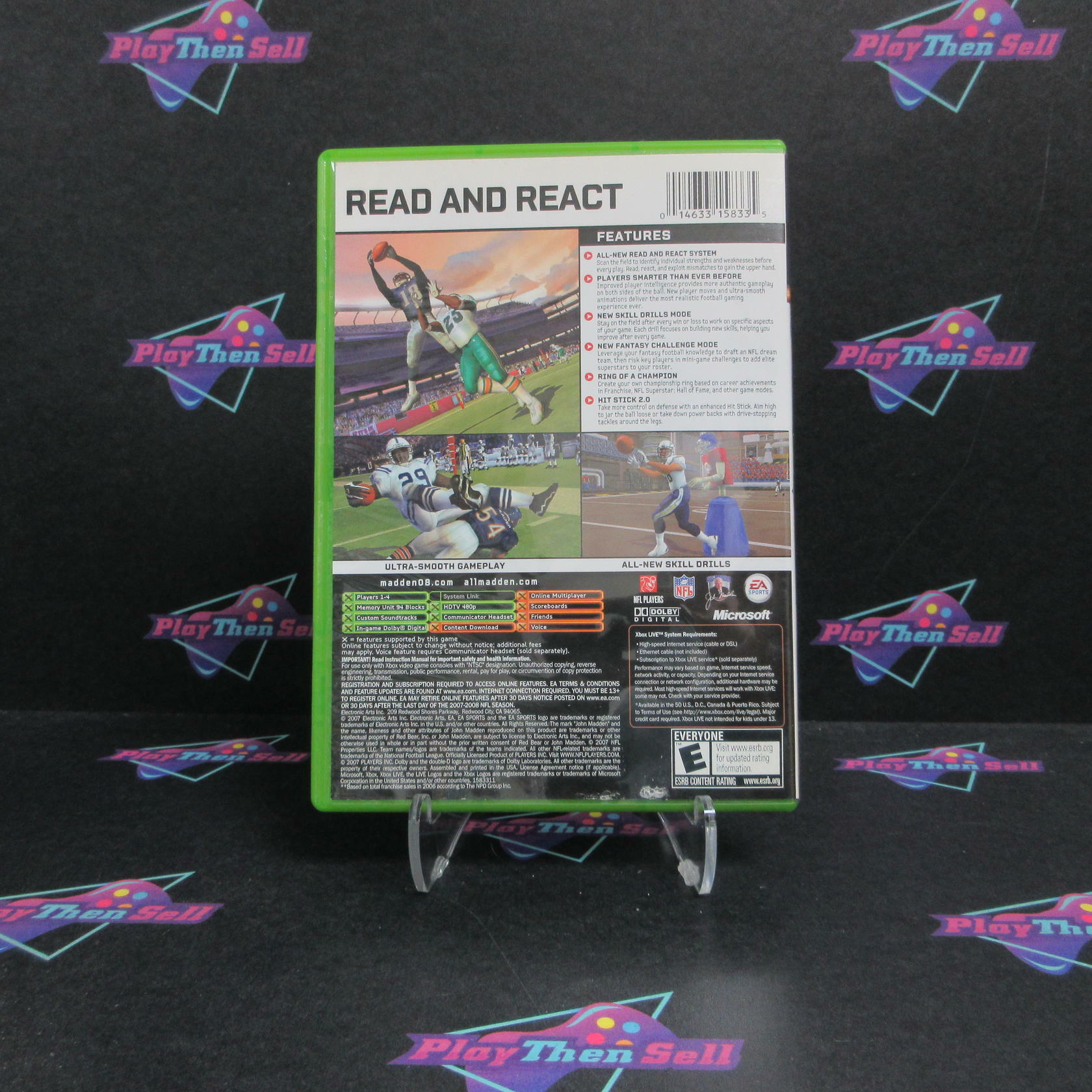 Madden NFL 08 Xbox AD/DD/NM - Very Good
