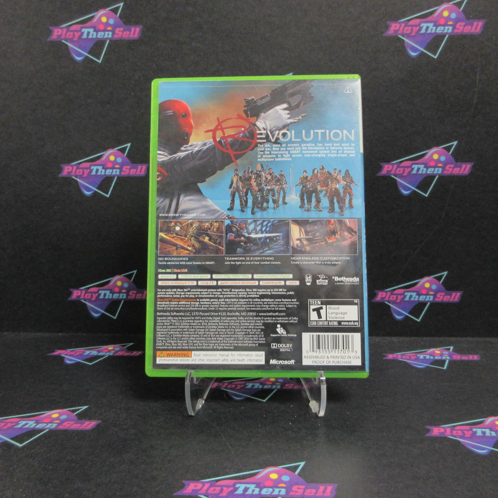 Brink Xbox 360 AD/DD/MD Complete CIB - Very Good