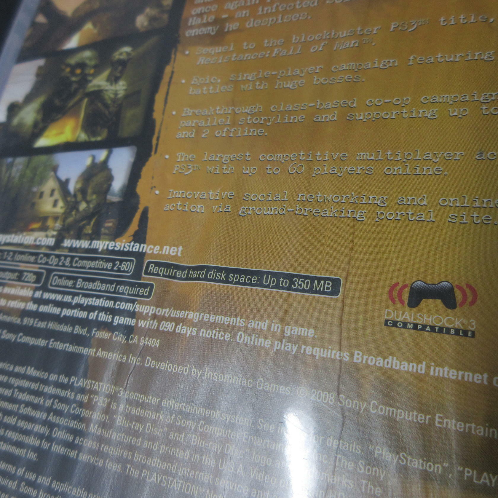 Resistance 2 + Reg Card PS3 PlayStation 3 AD Complete CIB - Very Good