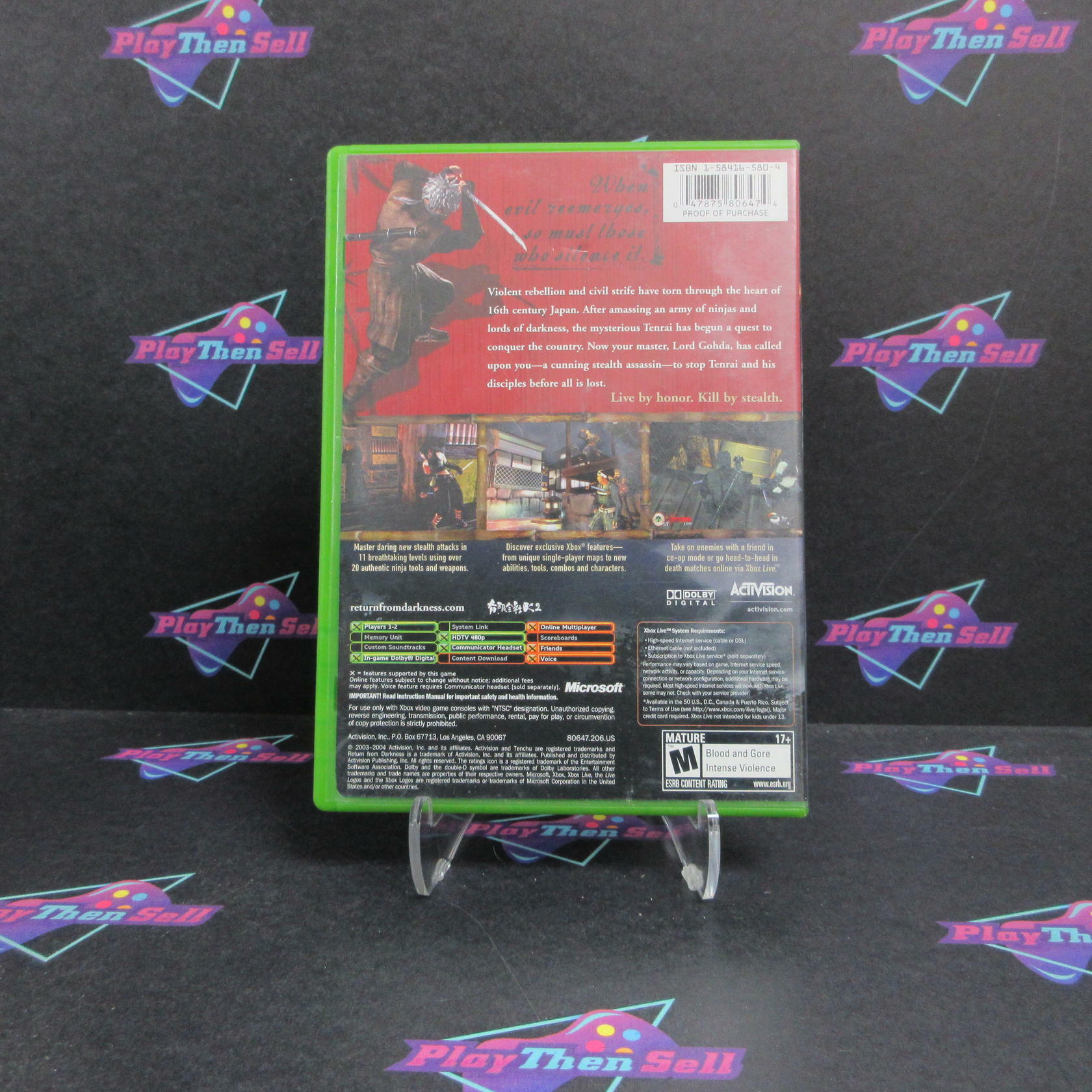 Tenchu Return From Darkness Xbox AD Complete CIB - Very Good