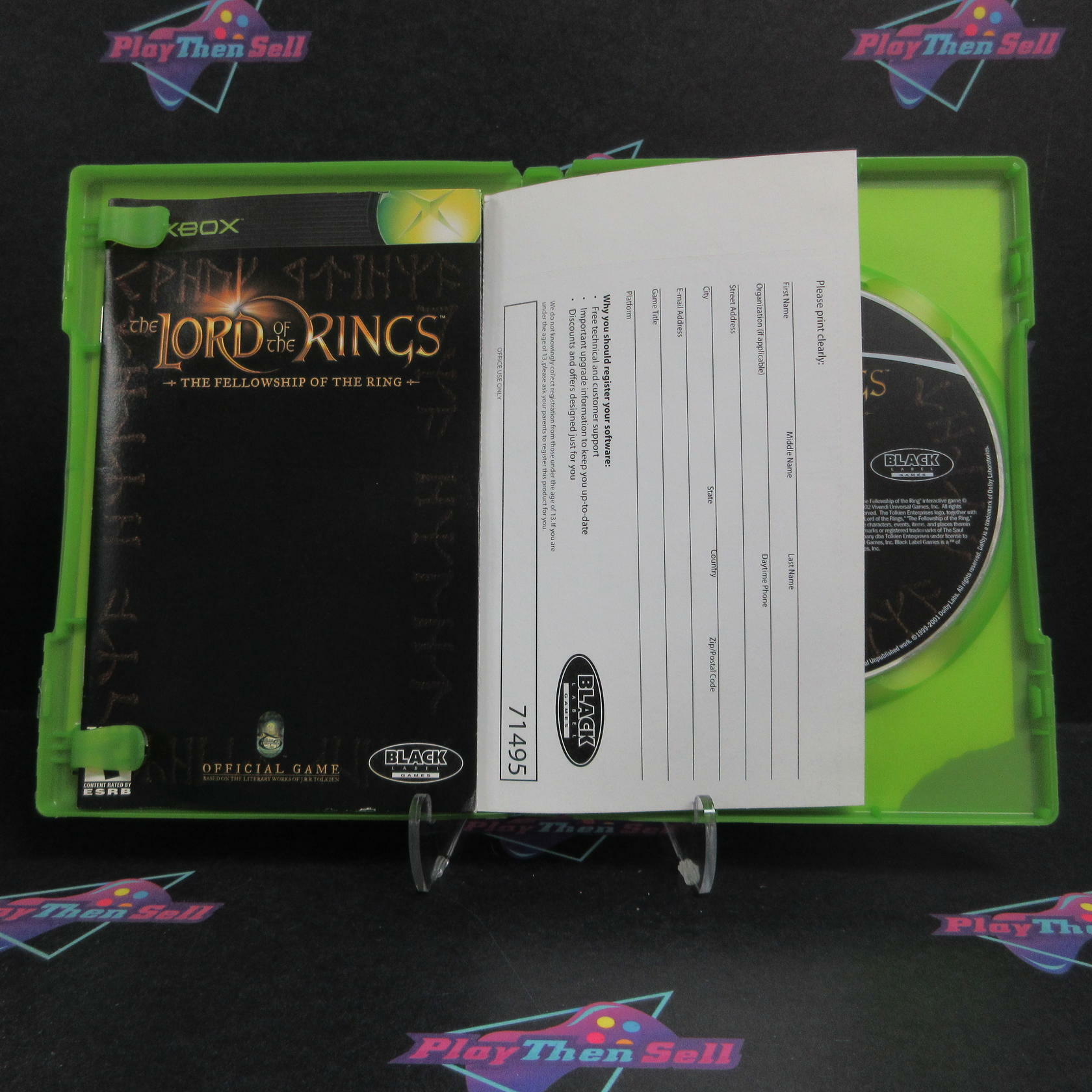 Lord of the Rings The Fellowship of the Ring Xbox AD + Reg Card Complete CIB - Very Good