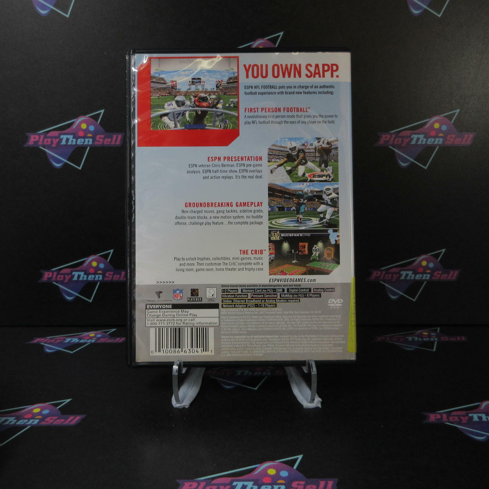ESPN NFL Football PS2 PlayStation 2 AD Complete CIB - Very Good