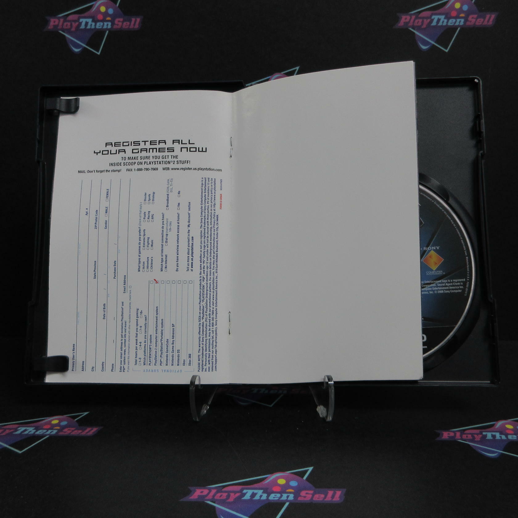 Secret Agent Clank PS2 PlayStation 2 AD + Reg Card Complete CIB - Very Good