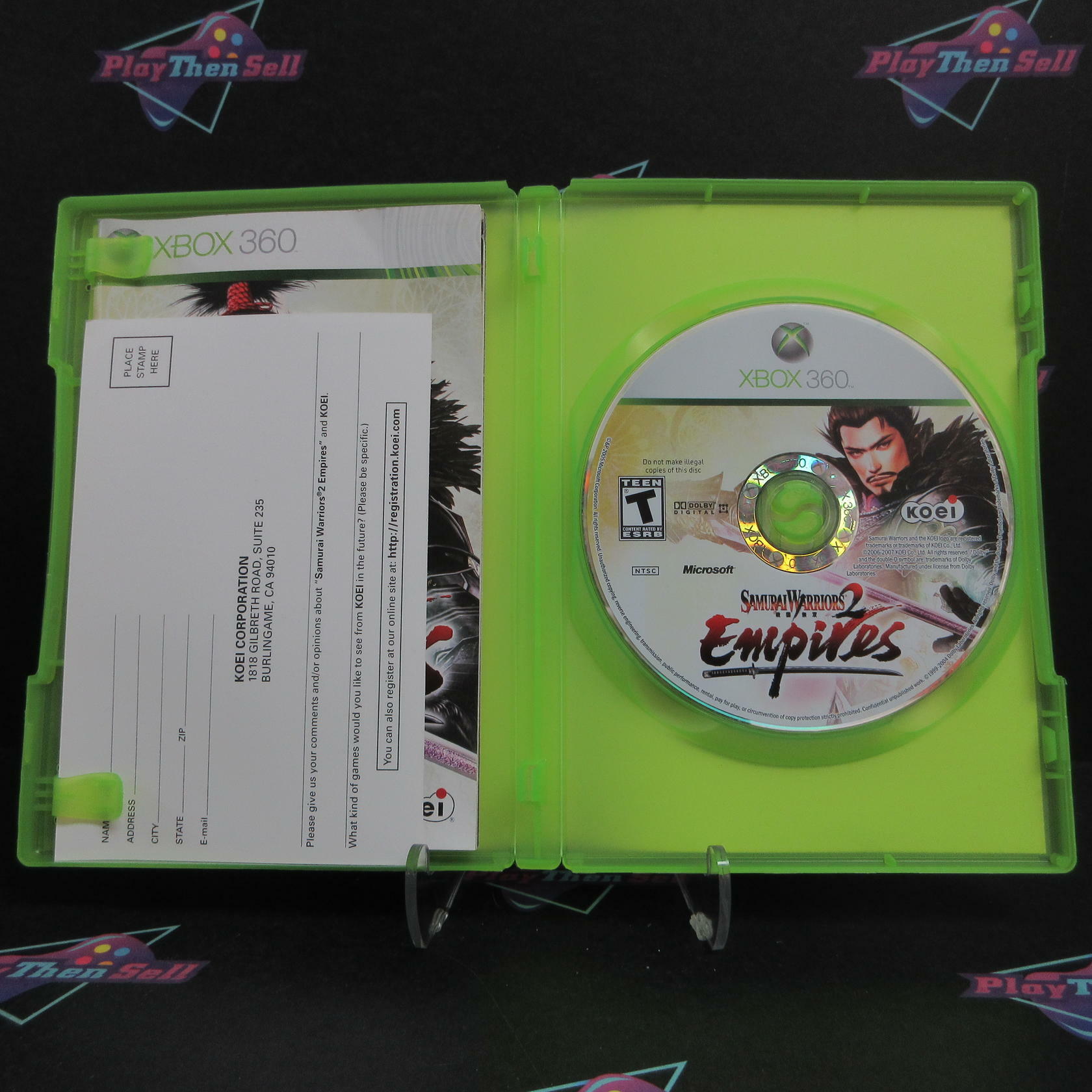 Samurai Warriors 2 Empires Xbox 360 AD + Reg Card Complete CIB - Very Good