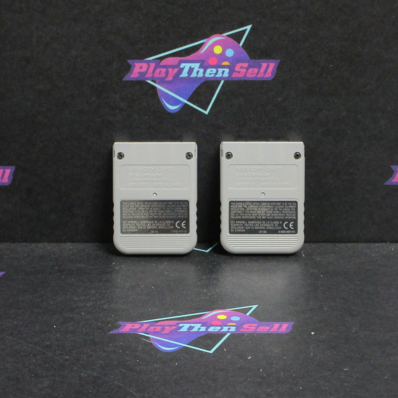 Refurbished 2pk OEM Sony PlayStation PS1 Memory Cards SCPH-1020 Gray - Refurbished