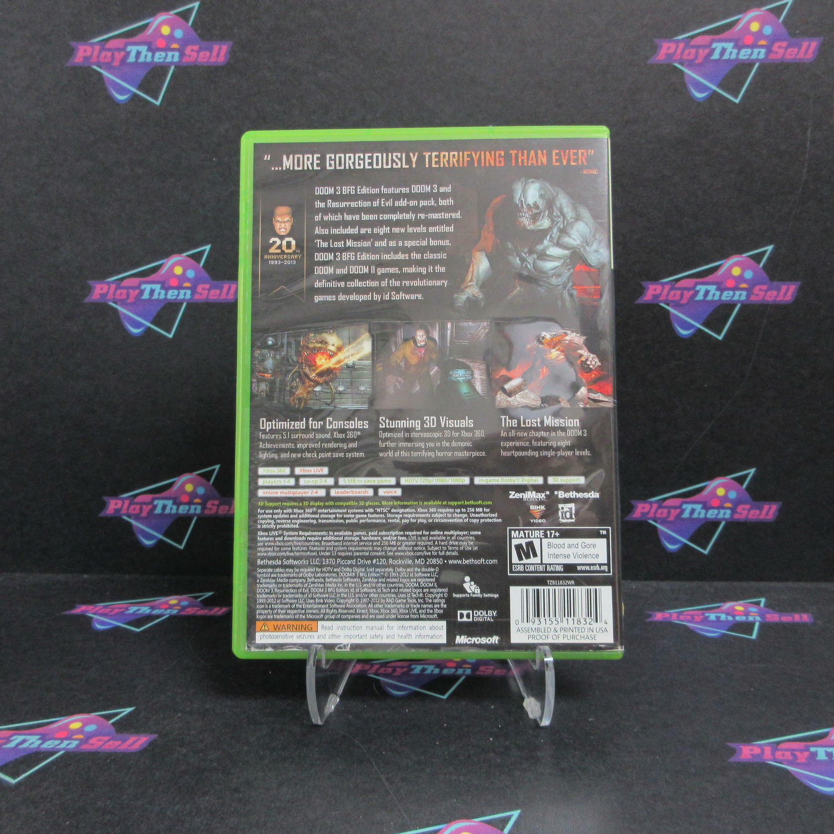 Doom 3 BFG Edition Xbox 360 AD Complete CIB - Very Good