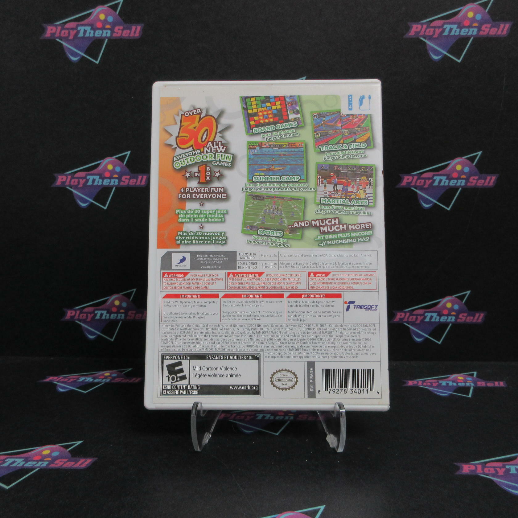 Family Party 30 Great Games Outdoor Fun Nintendo Wii AD Complete CIB - Very Good