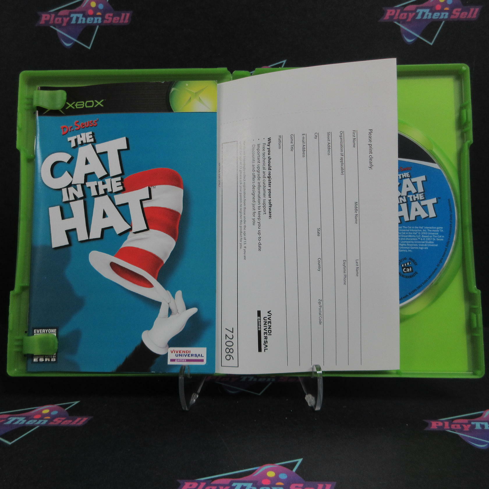 Dr. Seuss The Cat in the Hat Xbox + Reg Card / Movie Ticket Complete - Refurbished
