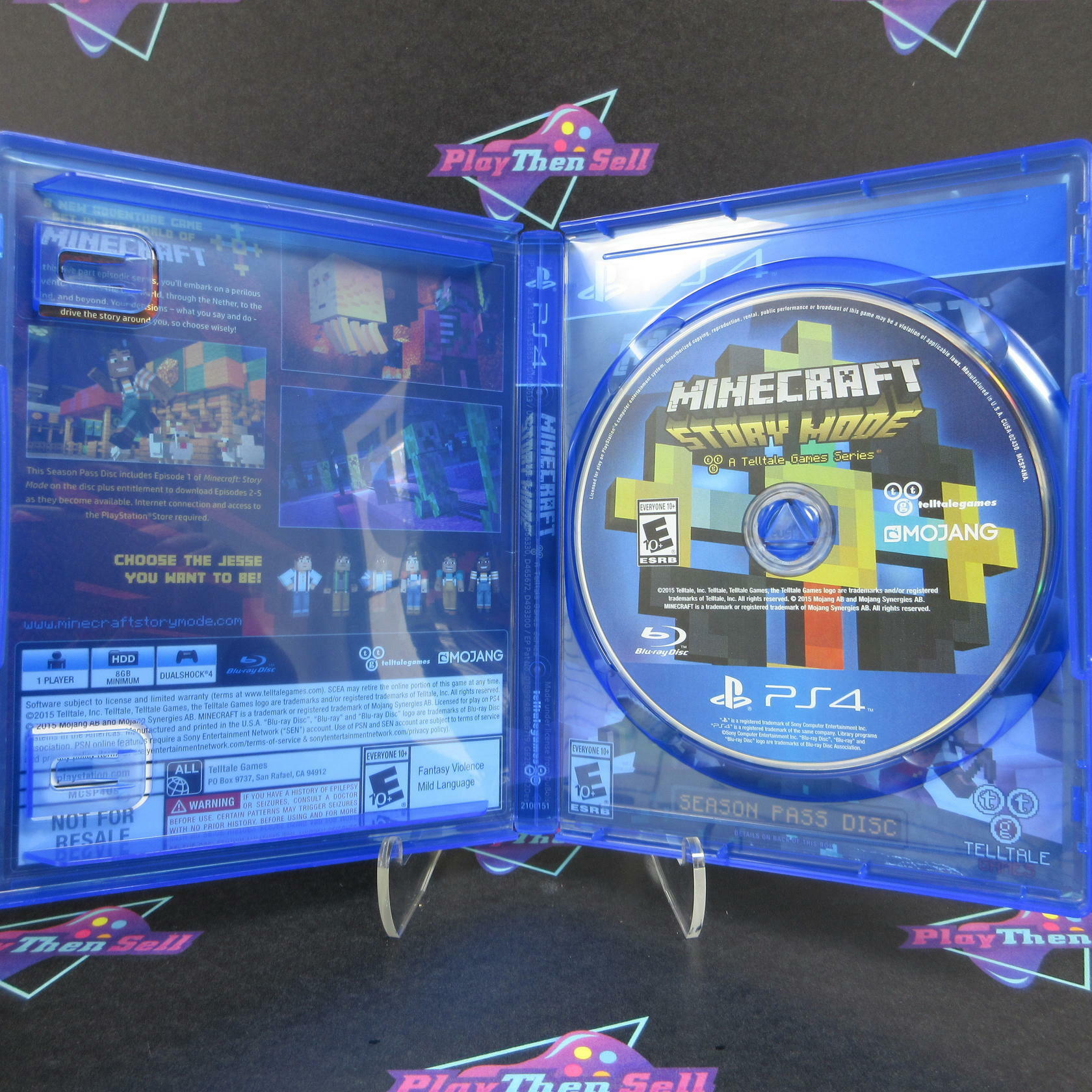Minecraft Story Mode Season Pass Disc PS4 PlayStation 4 Complete - Excellent
