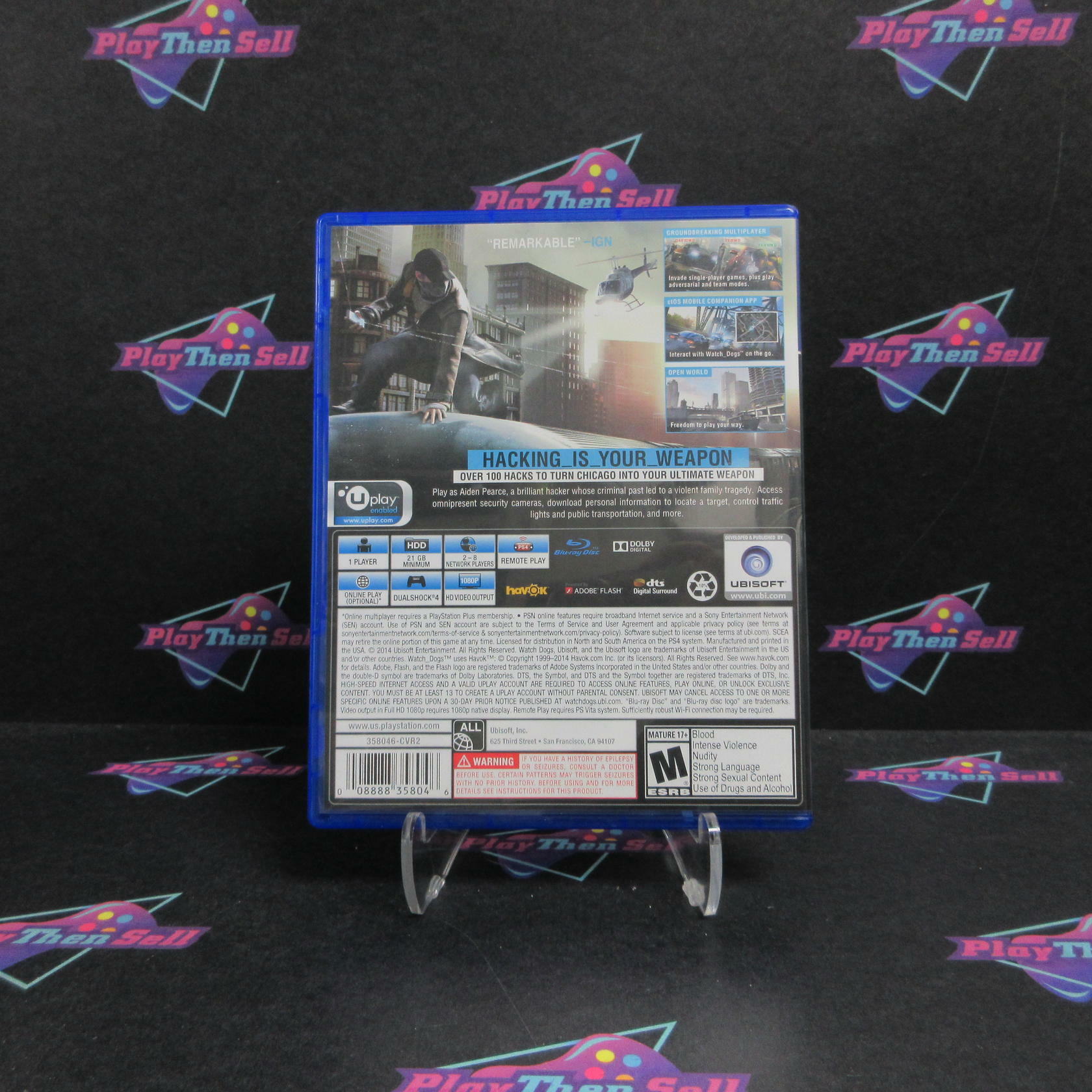 Watch Dogs PS4 PlayStation 4 Complete - Excellent
