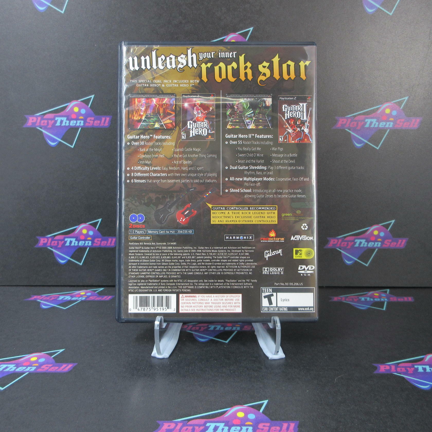 Guitar Hero Dual Pack PS2 PlayStation 2 Complete - Excellent
