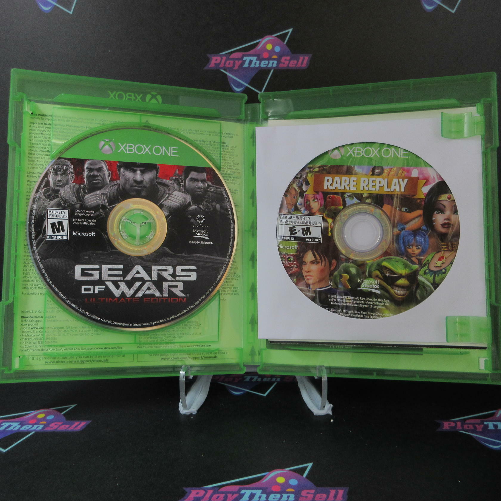 Gears of War Ultimate Edition and Rare Replay Xbox One + Stickers - Like New