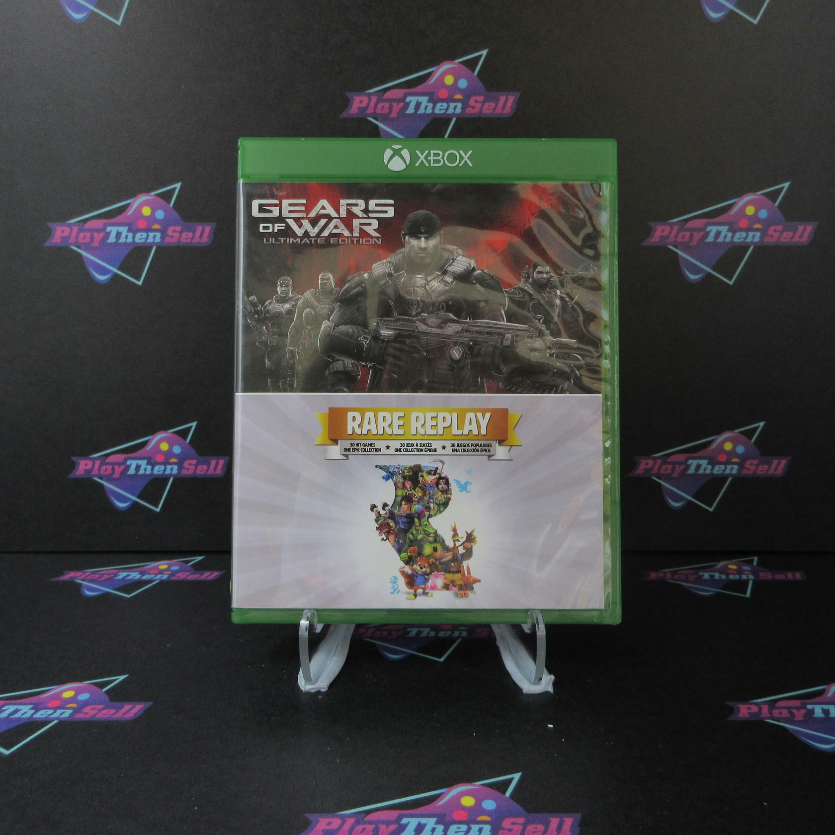 Gears of War Ultimate Edition and Rare Replay Xbox One + Stickers - Like New