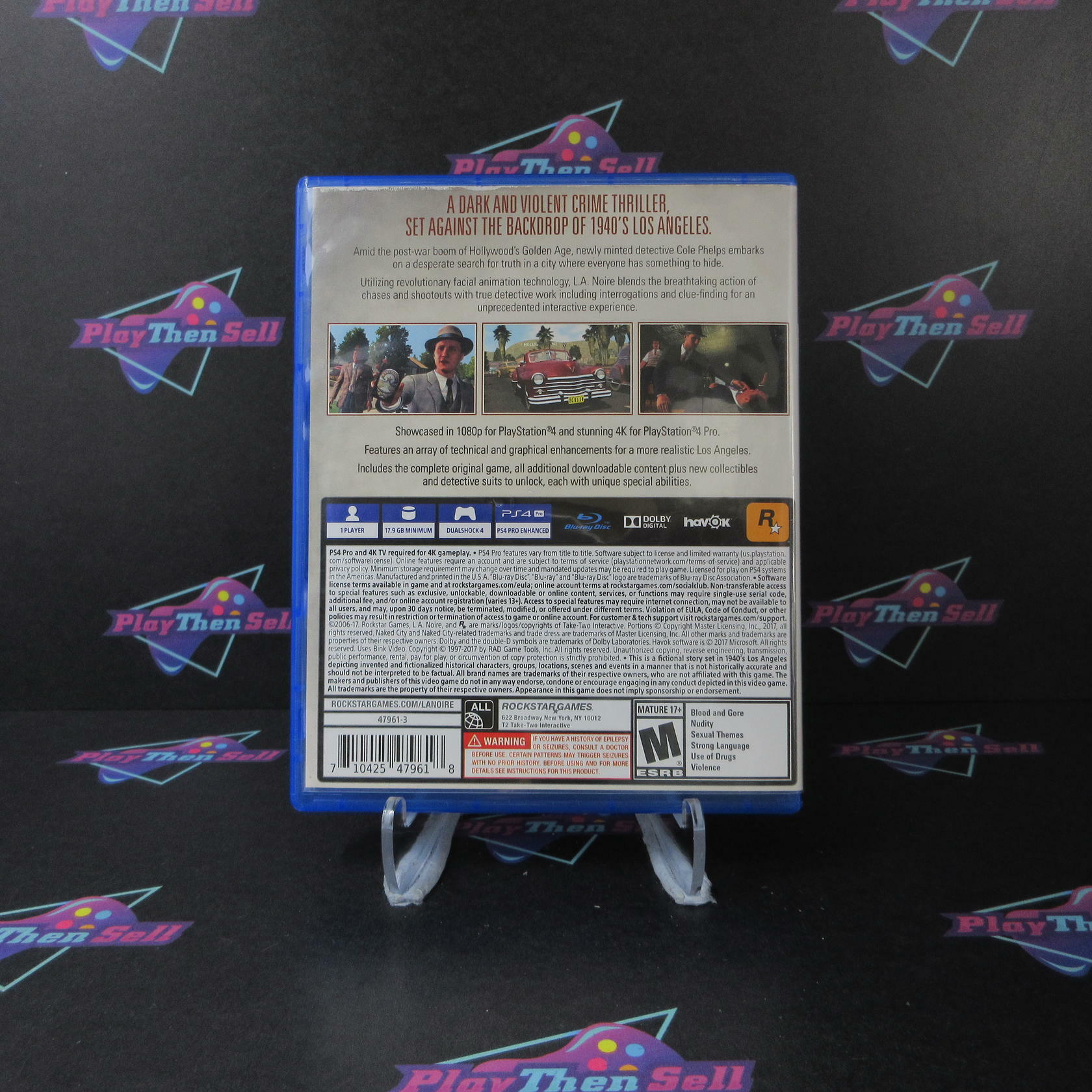 L.A. Noire PS4 PlayStation 4 AD Complete CIB - Very Good