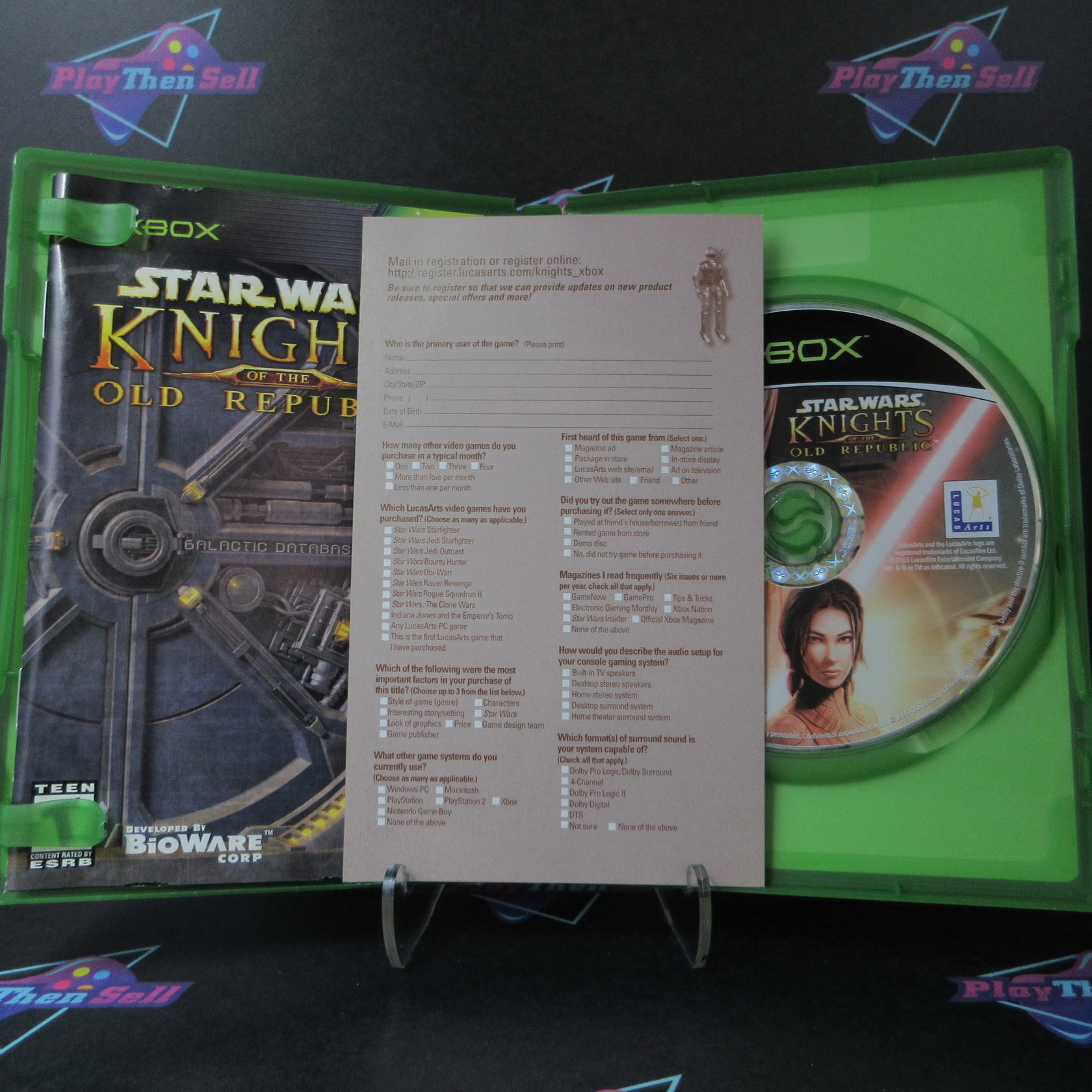 Star Wars Knights of the Old Republic Xbox + Reg Card Complete - Refurbished