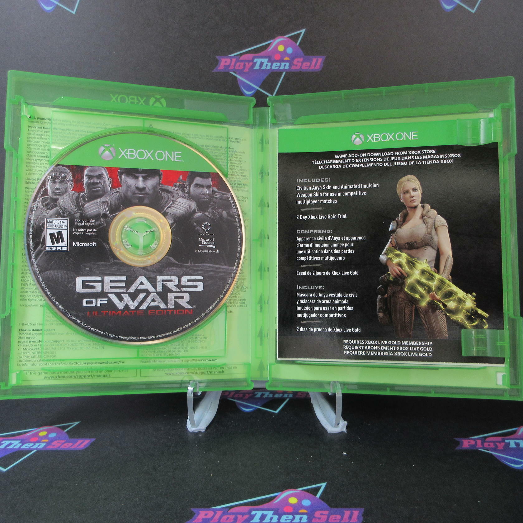 Gears of War Ultimate Edition and Rare Replay Xbox One + Stickers - Like New